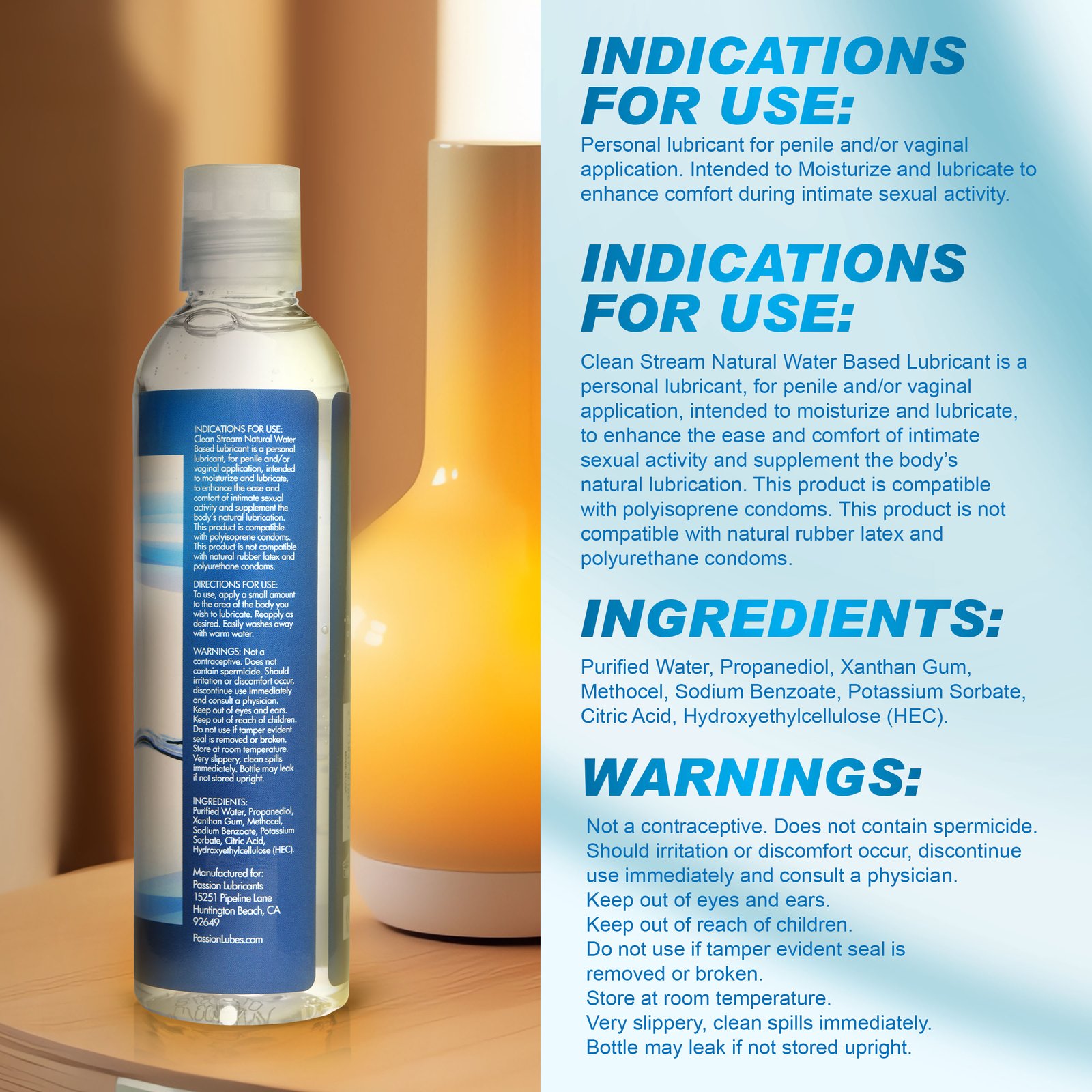 CleanStream Water-Based Anal Lube 8 oz - Image 4