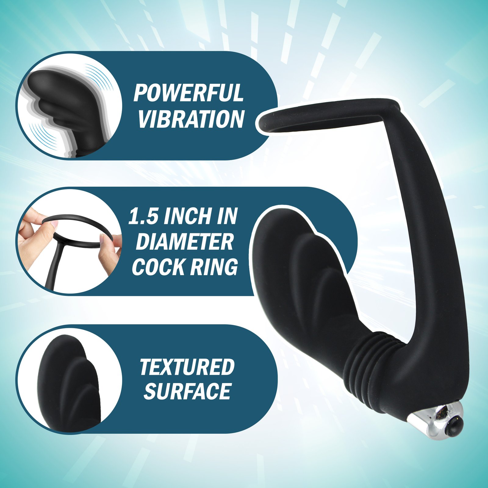 Nova Silicone Cock Ring and Prostate Vibe - Image 5