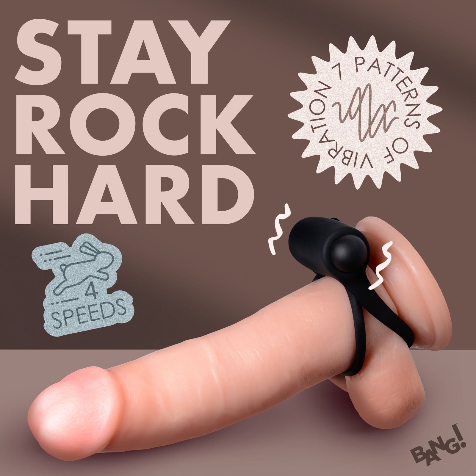 Remote Control 28X Vibrating Cock Ring and Bullet - Black - Image 2