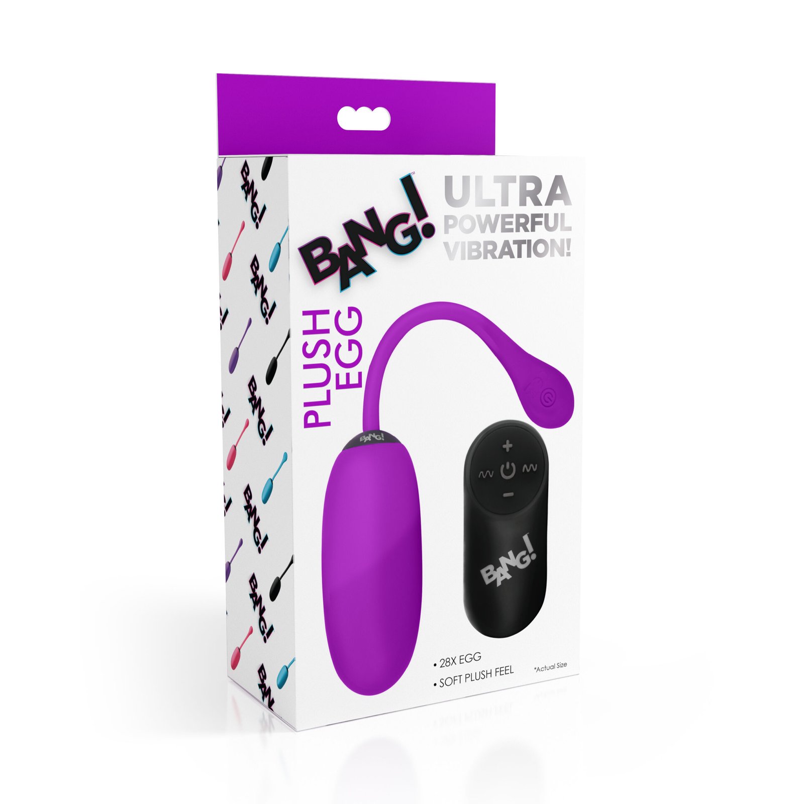 Remote Control 28X Silicone Plush Egg - Purple - Image 6