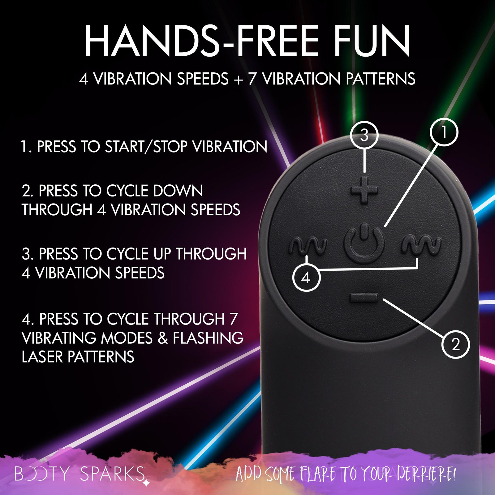 28X Laser Fuck Me Silicone Anal Plug with Remote Control - Small - Image 5