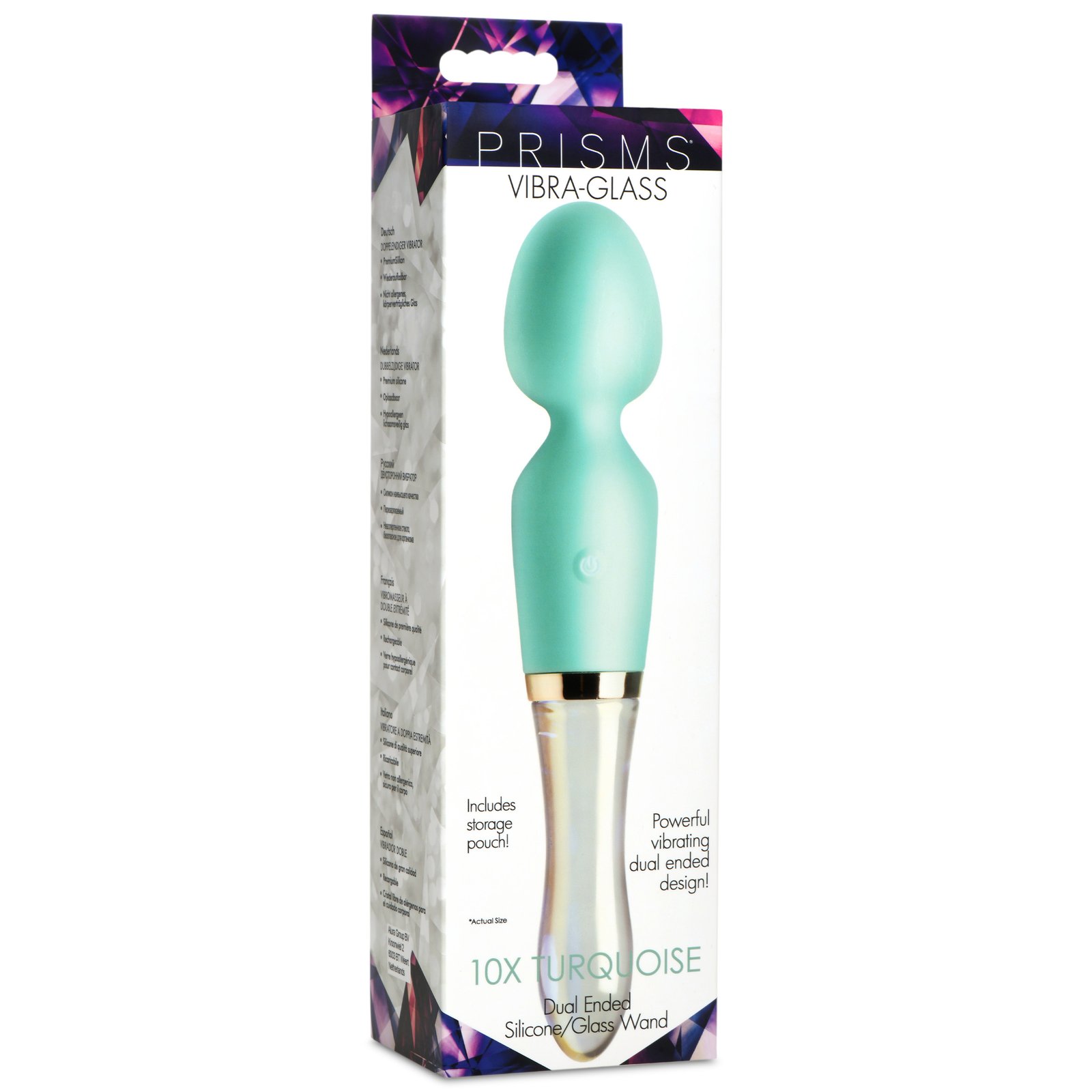 10X Turquoise Dual Ended Silicone and Glass Wand - Image 12