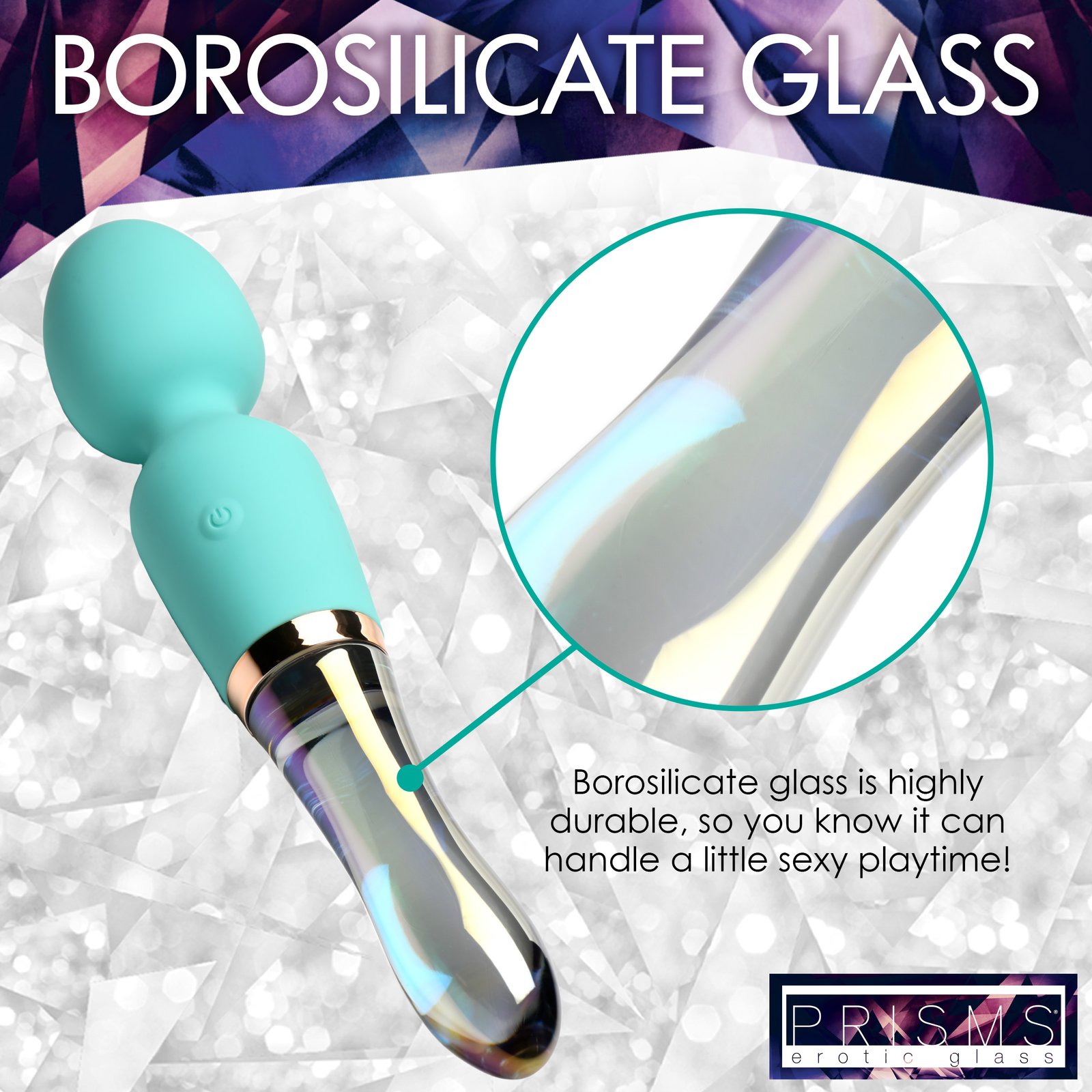 10X Turquoise Dual Ended Silicone and Glass Wand - Image 9