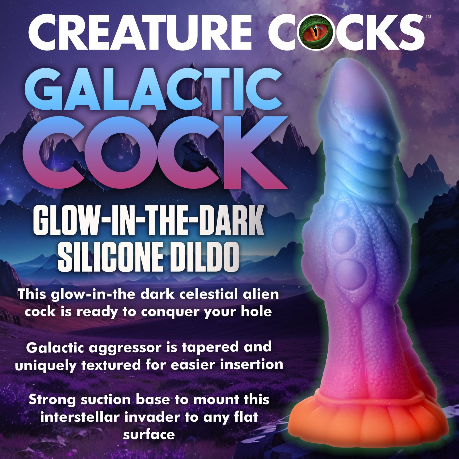 Galactic Cock Alien Creature Glow-in-the-Dark Silicone Dildo - Image 2