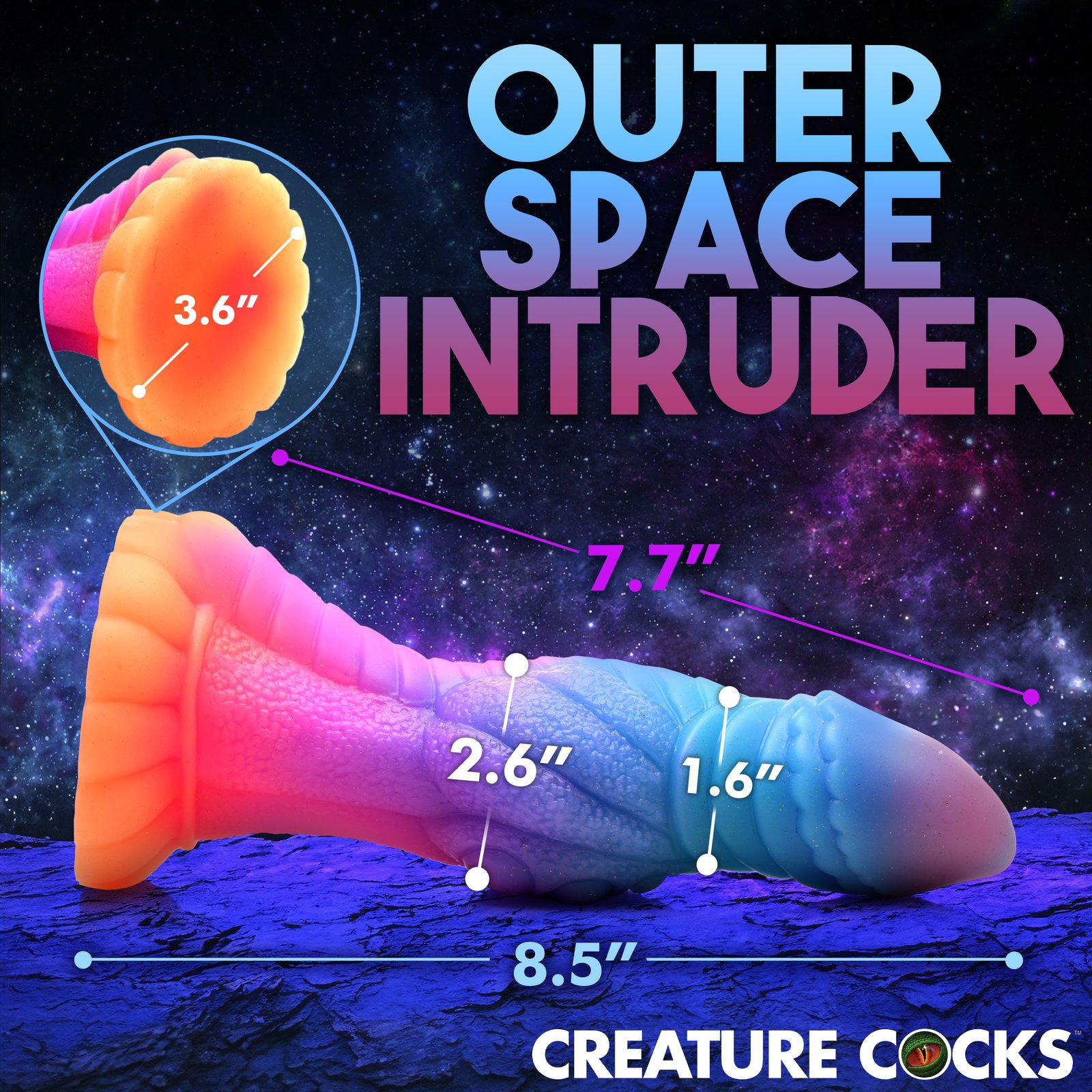 Galactic Cock Alien Creature Glow-in-the-Dark Silicone Dildo - Image 4