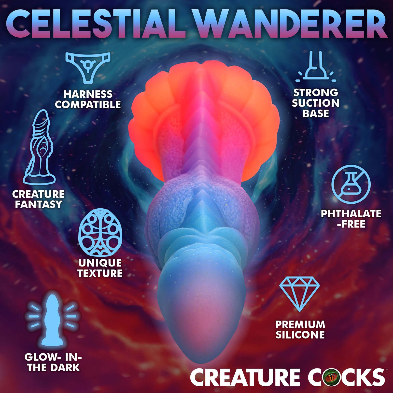 Galactic Cock Alien Creature Glow-in-the-Dark Silicone Dildo - Image 6