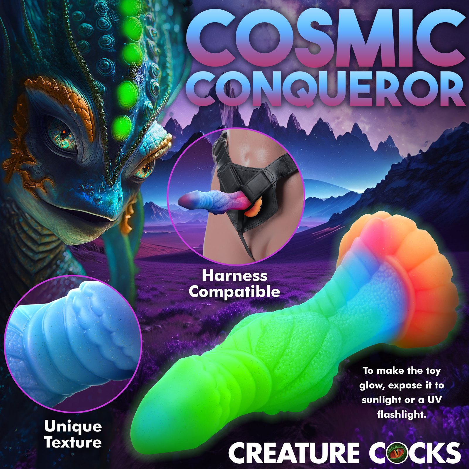 Galactic Cock Alien Creature Glow-in-the-Dark Silicone Dildo - Image 7