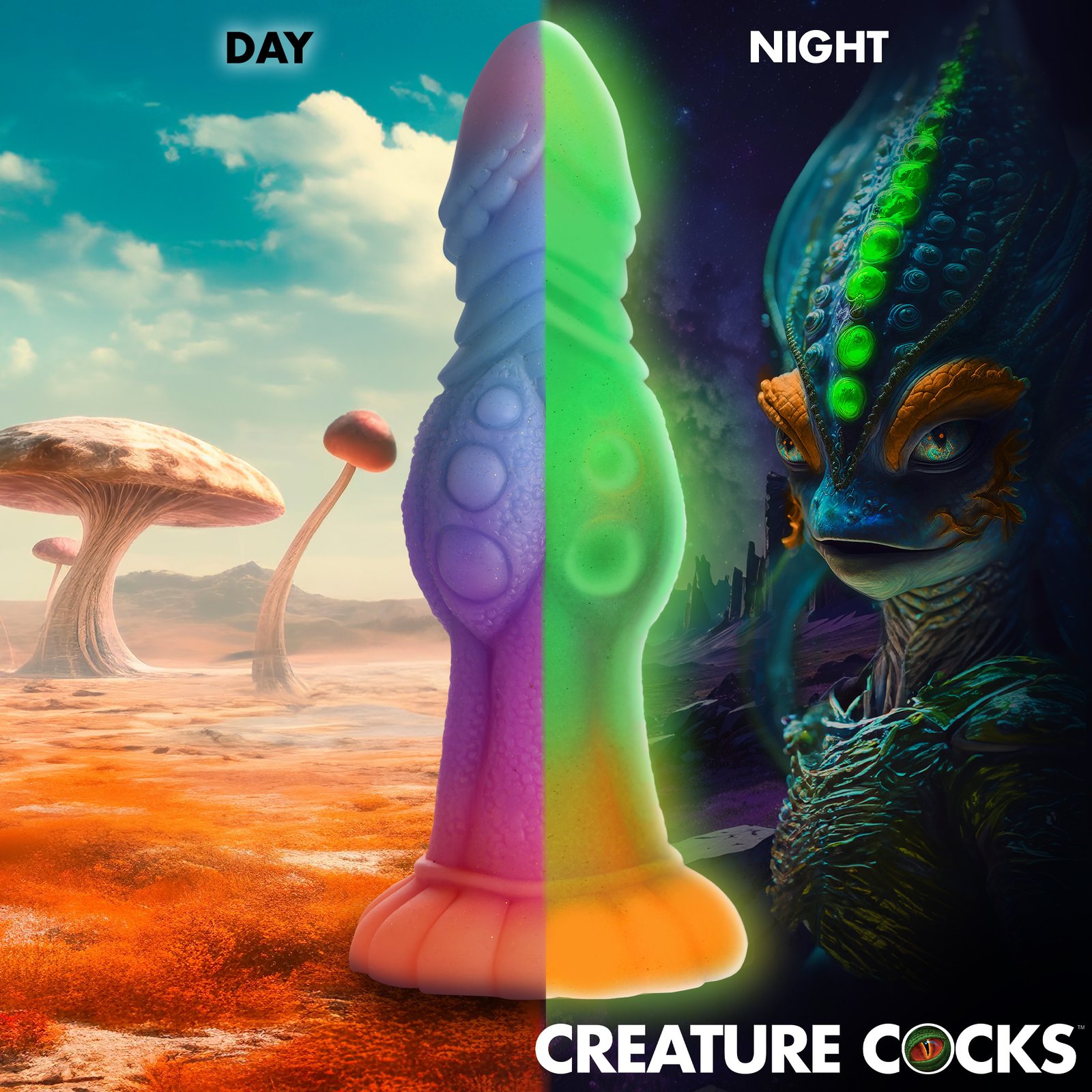 Galactic Cock Alien Creature Glow-in-the-Dark Silicone Dildo - Image 5