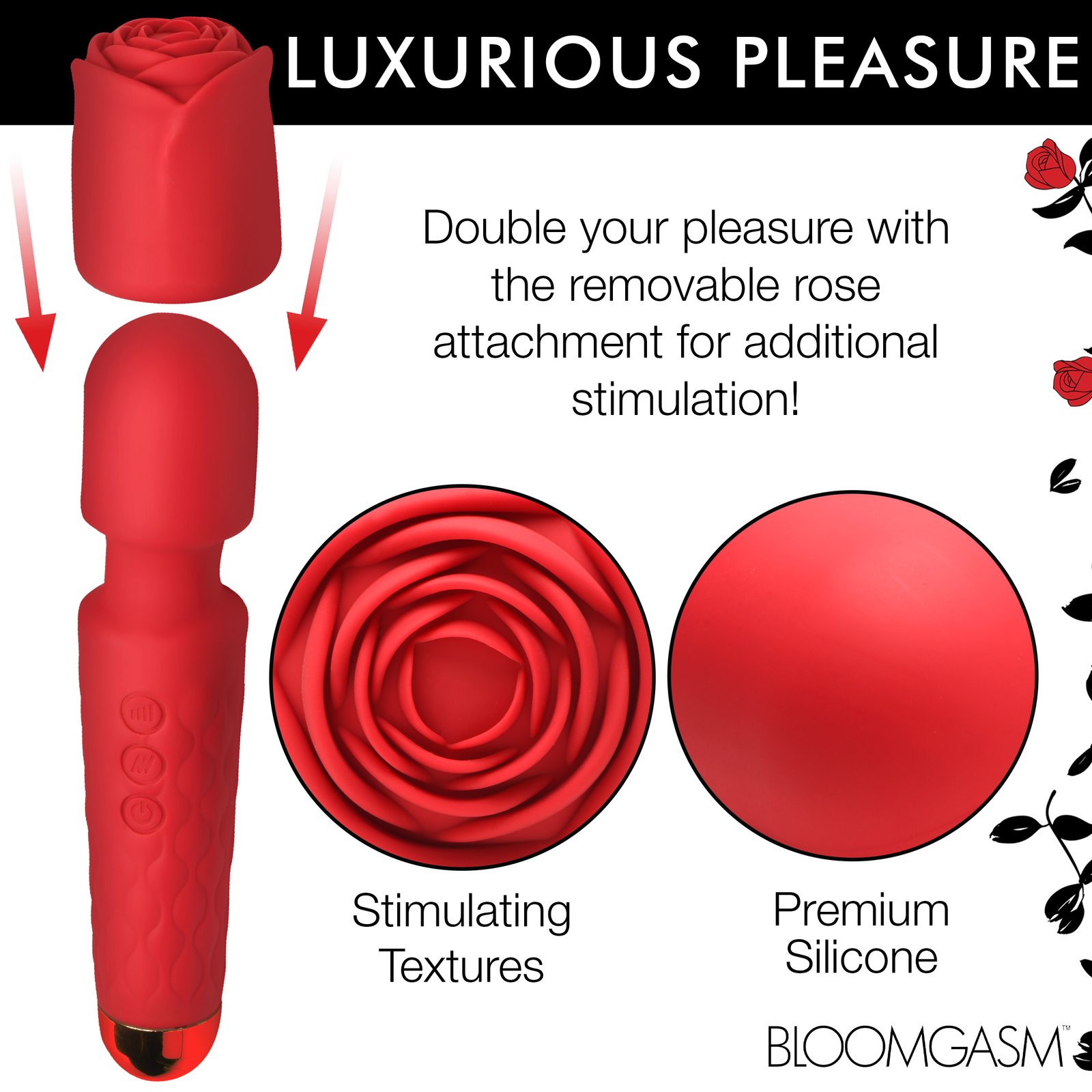 Deluxe Silicone Rose Wand - Image 3