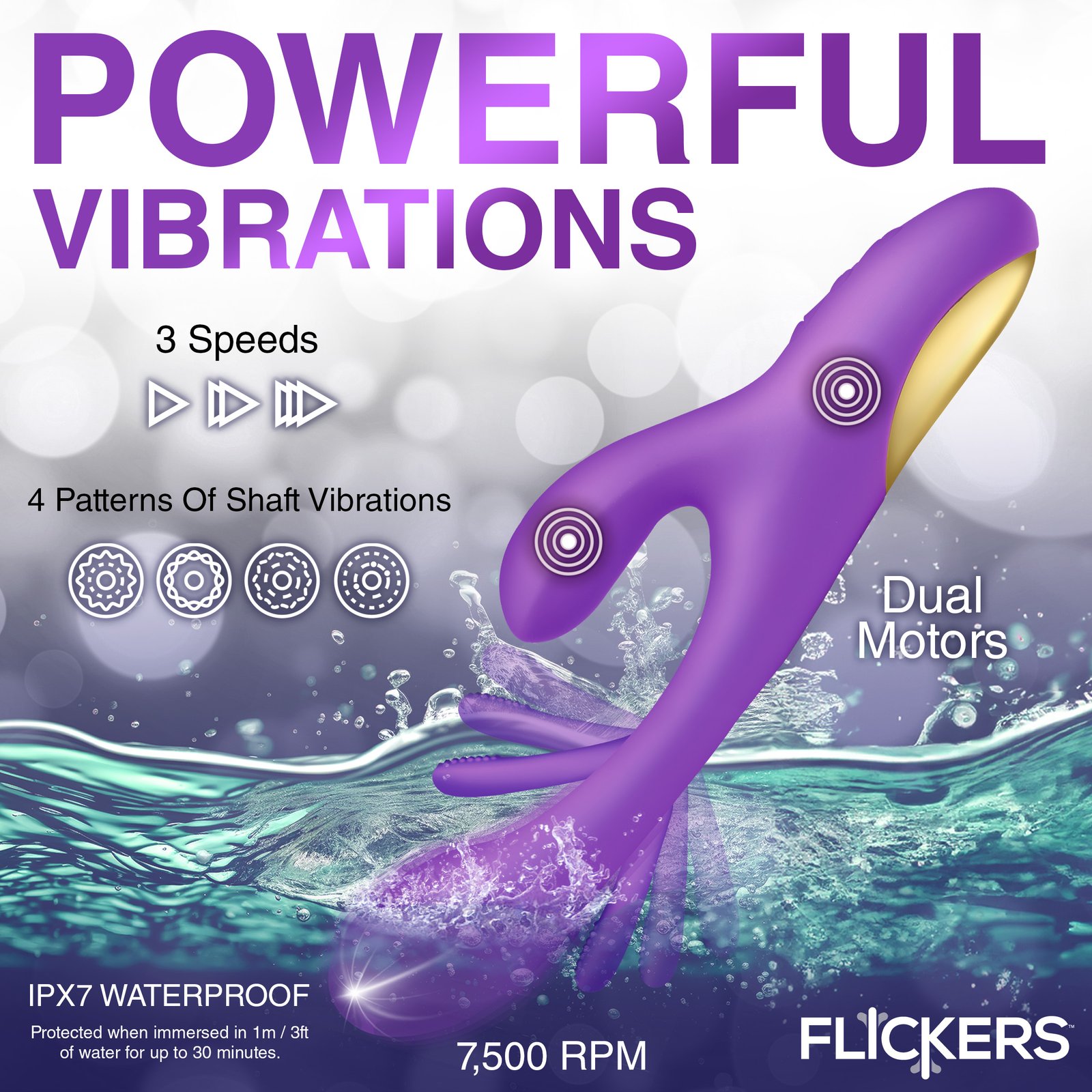 Tri Flick Silicone Flicking Rabbit Vibrator - Image 3