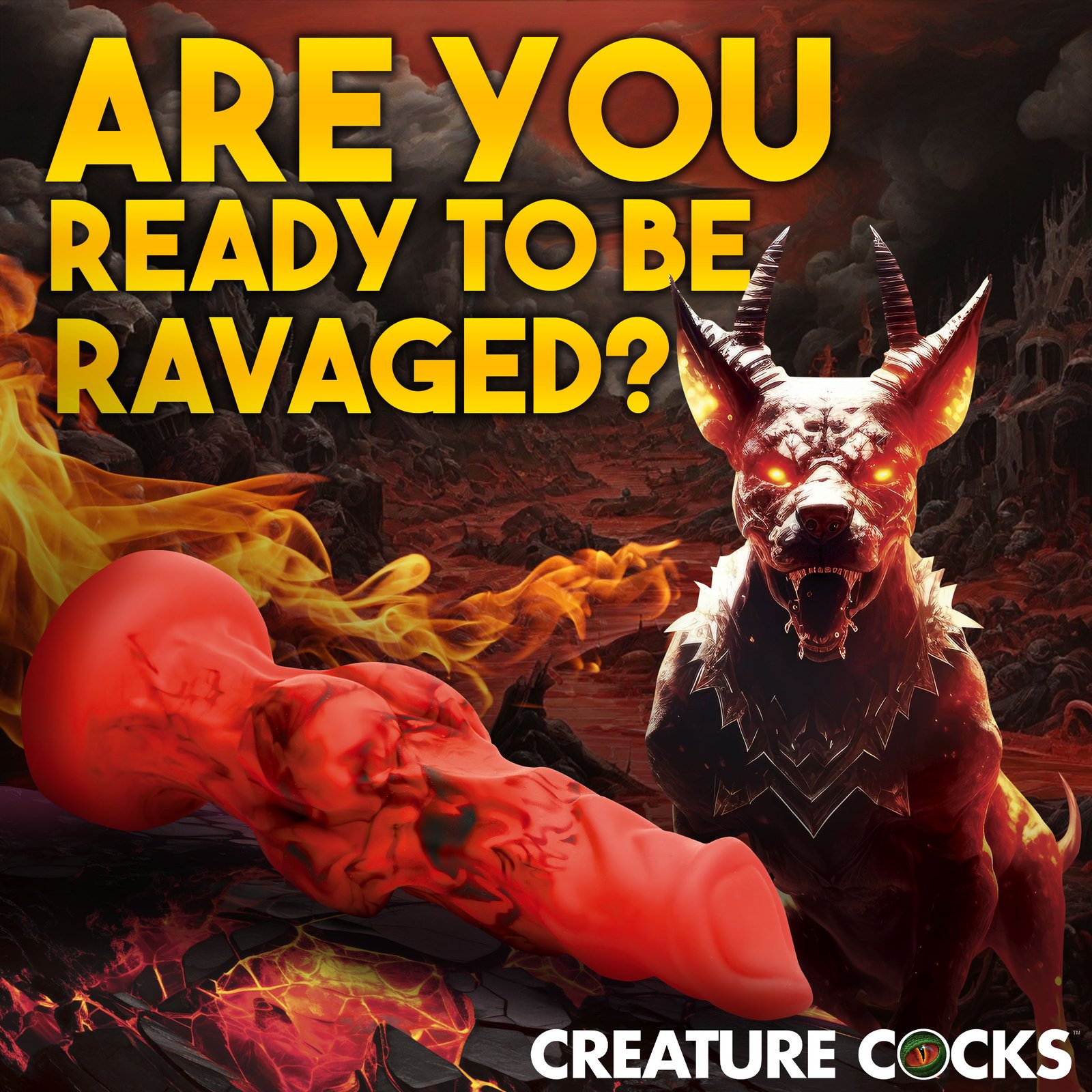 Fire Hound Silicone Dildo - Large - Image 3