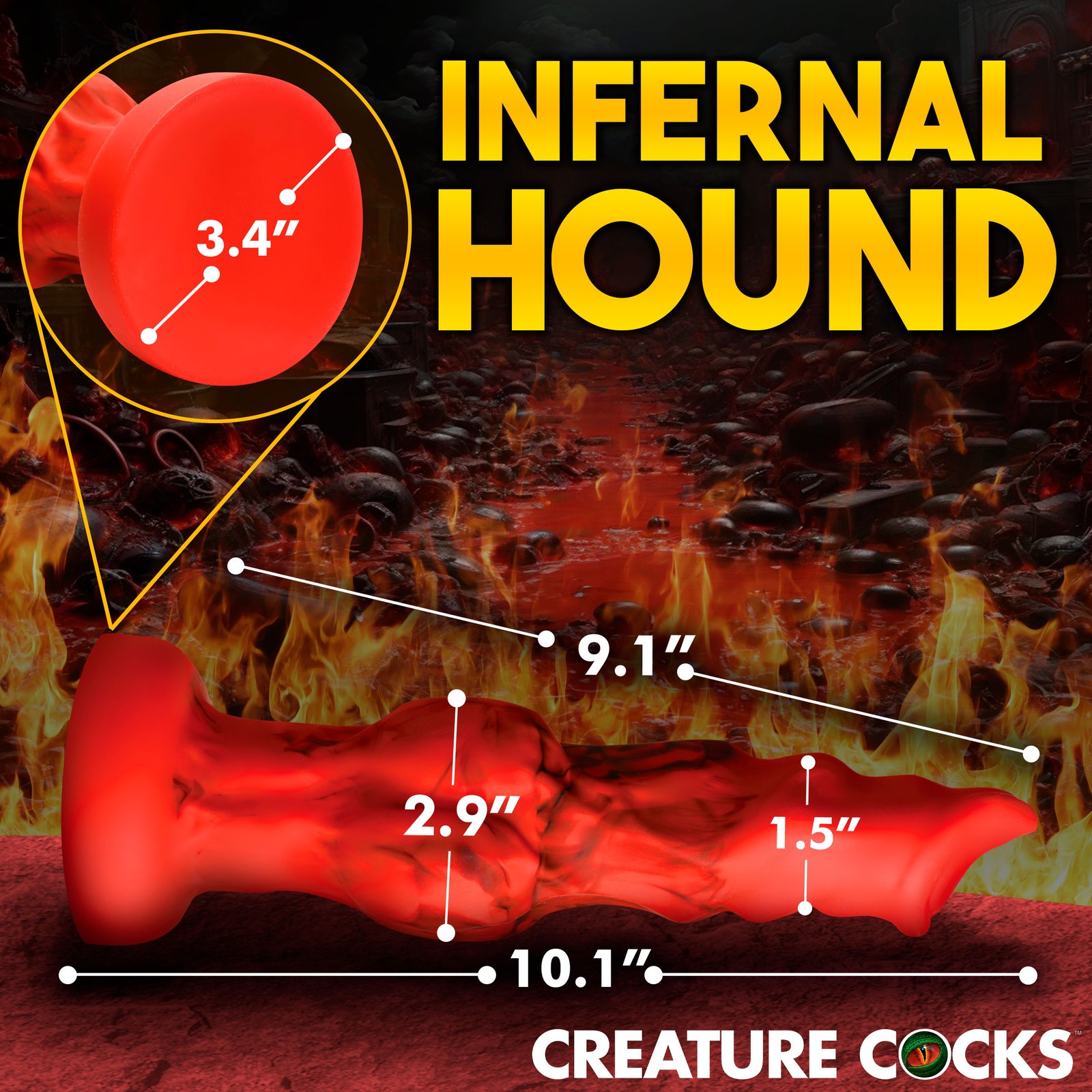 Fire Hound Silicone Dildo - Large - Image 4
