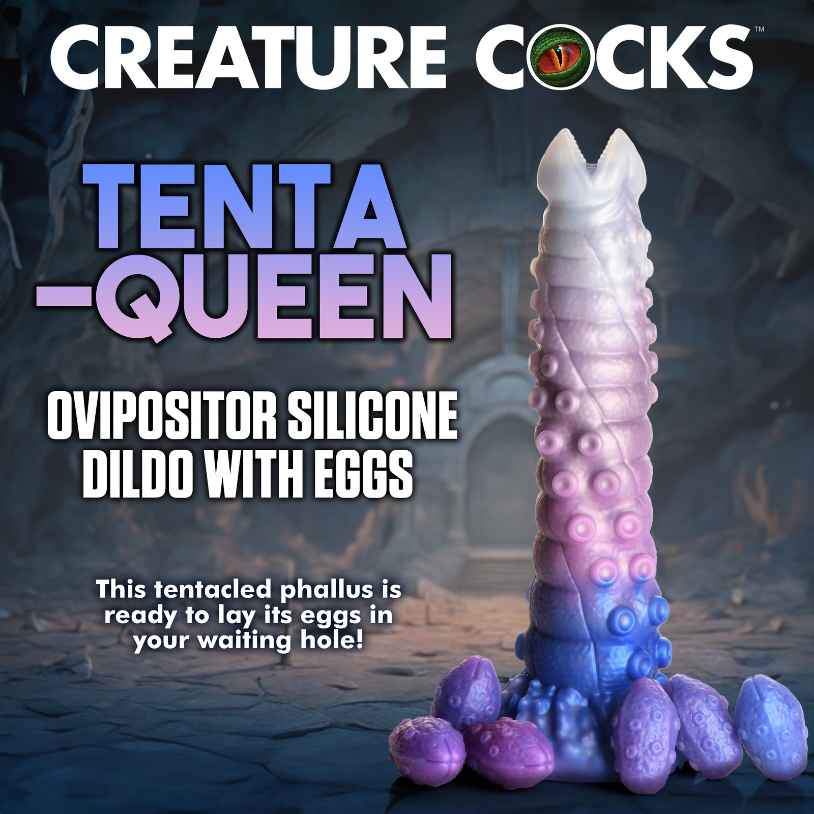 Tenta-Queen Ovipositor Silicone Dildo with Eggs - Image 2
