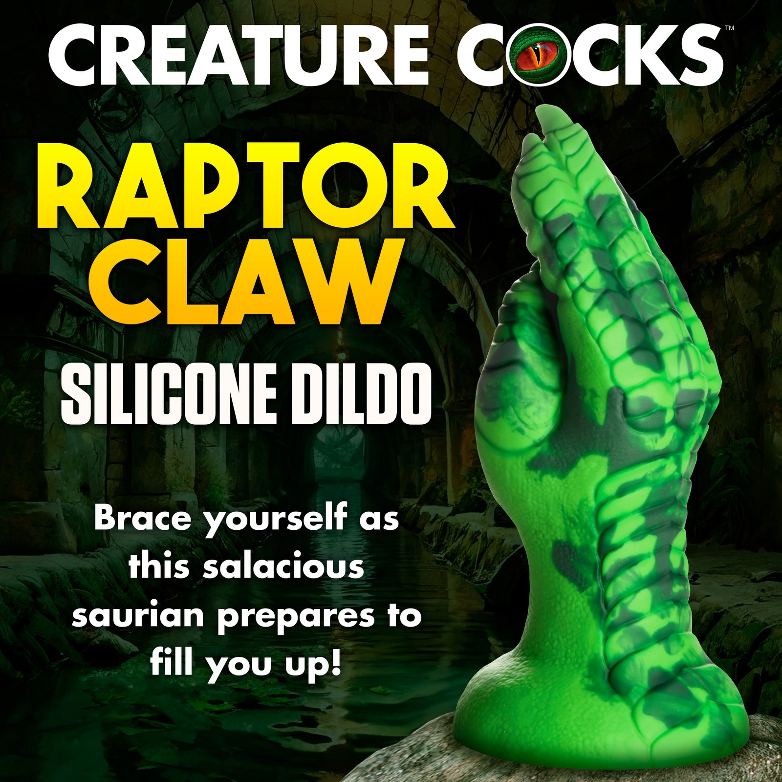 Raptor Claw Fisting Silicone Dildo - Green - Image 2