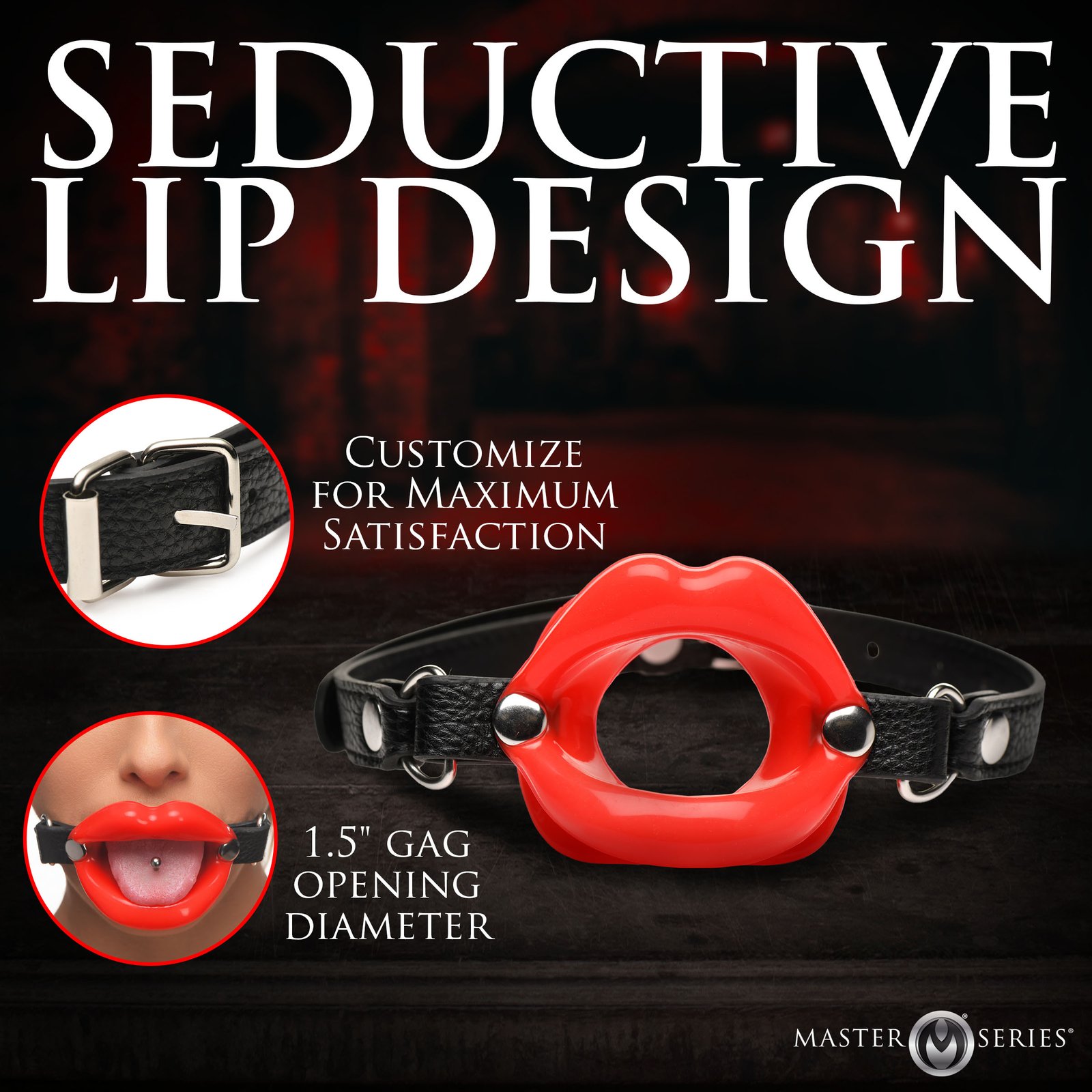 Juicy Lips Silicone Open Mouth Gag - Red - Image 3