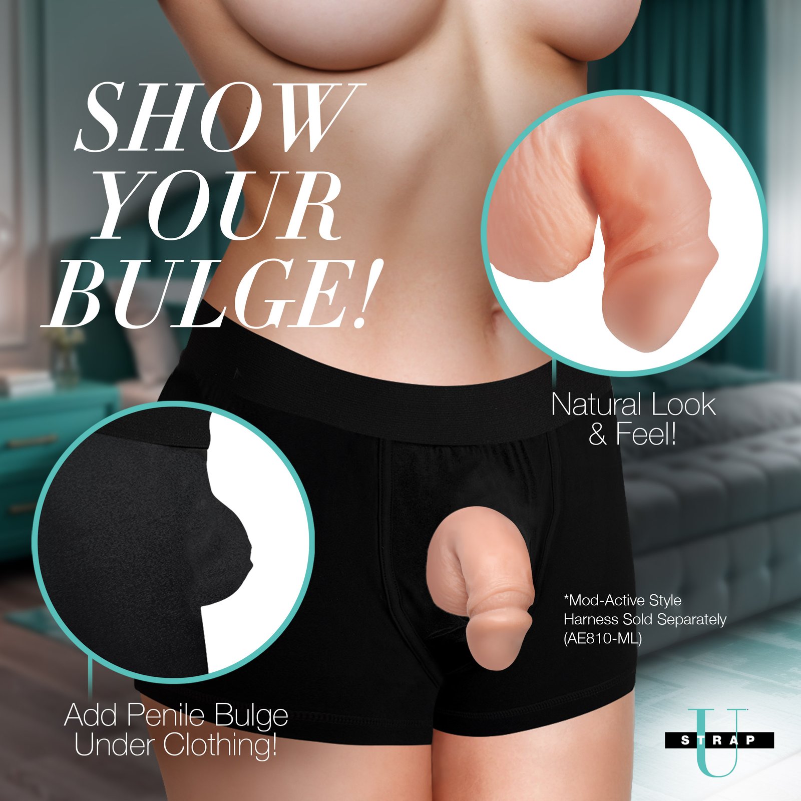 3.6" Silicone Packer Dildo - Light - Image 2