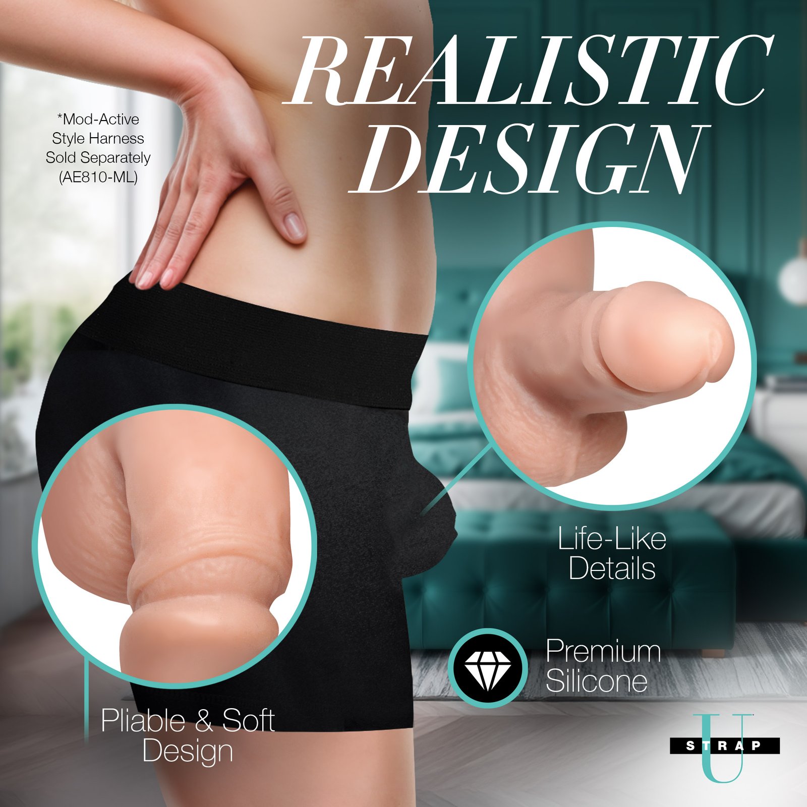 3.6" Silicone Packer Dildo - Light - Image 3