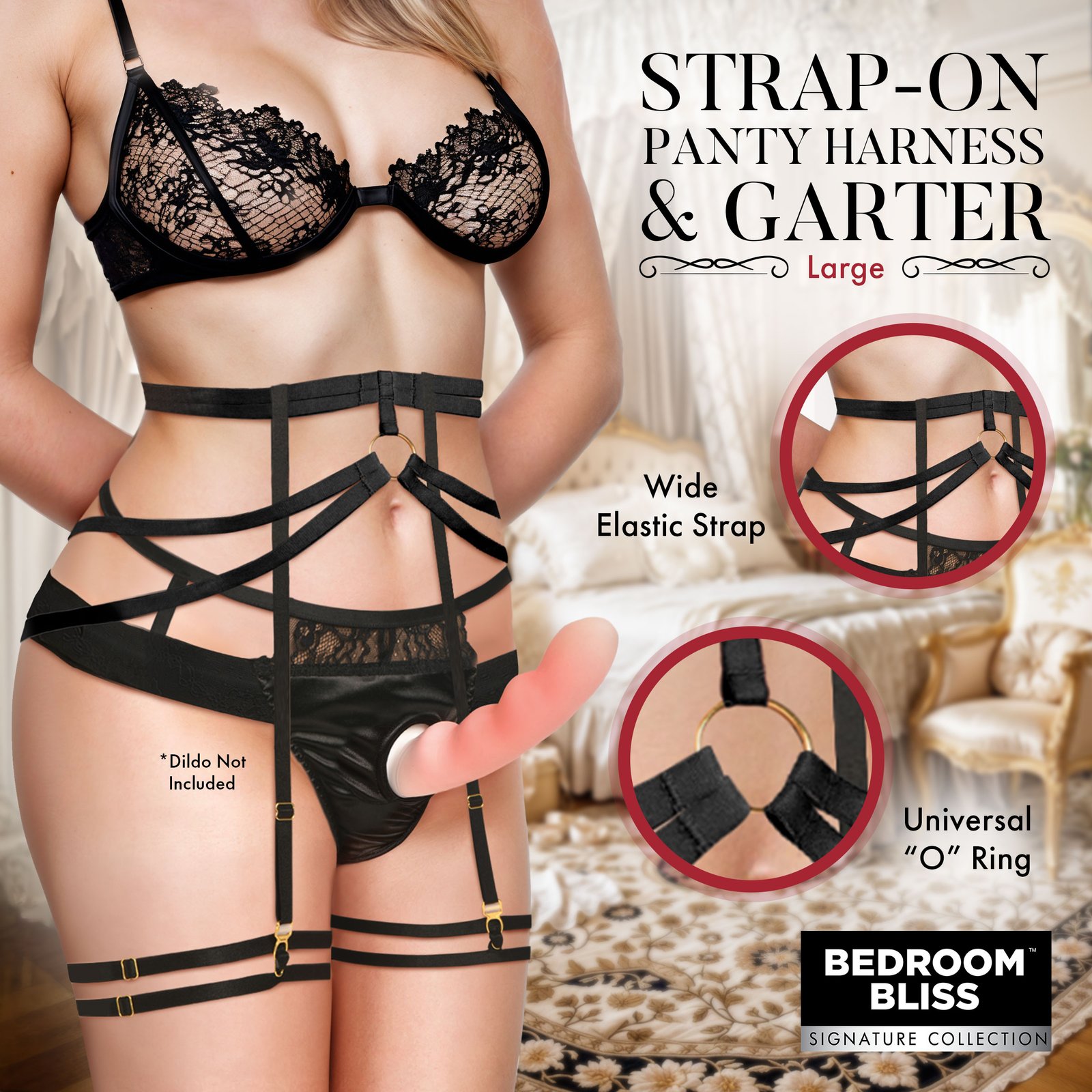 Belle Strap-On Panty Harness & Garter - Large - Image 2