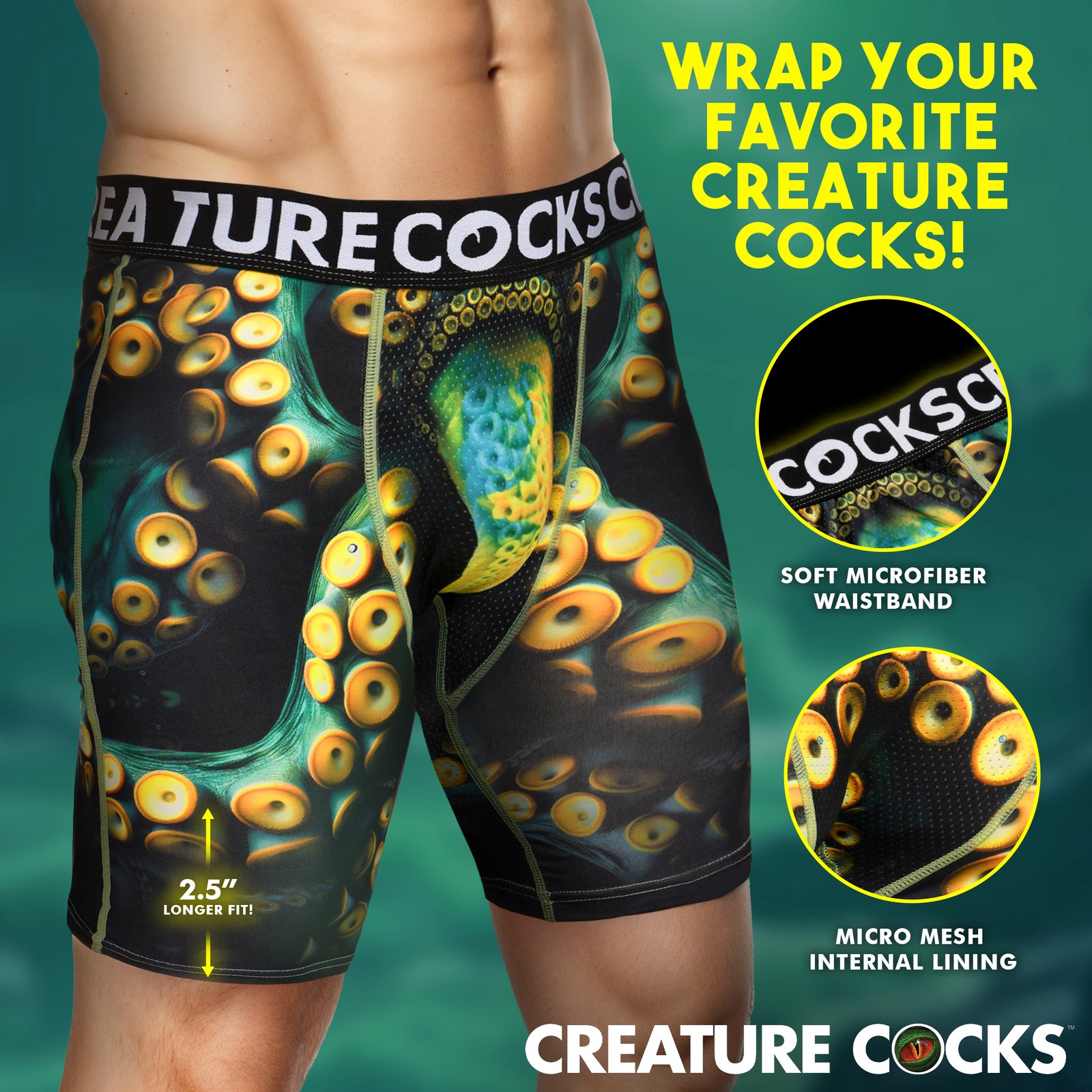 Creature Wear Monstropus Tentacled Monster Boxer Shorts - Medium - Image 3