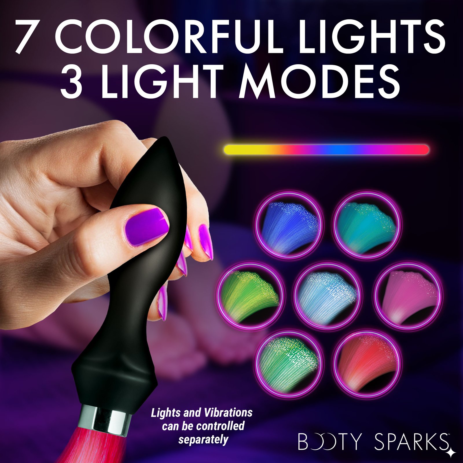 Vibrating Silicone Optical Fiber Butt Plug - Image 3