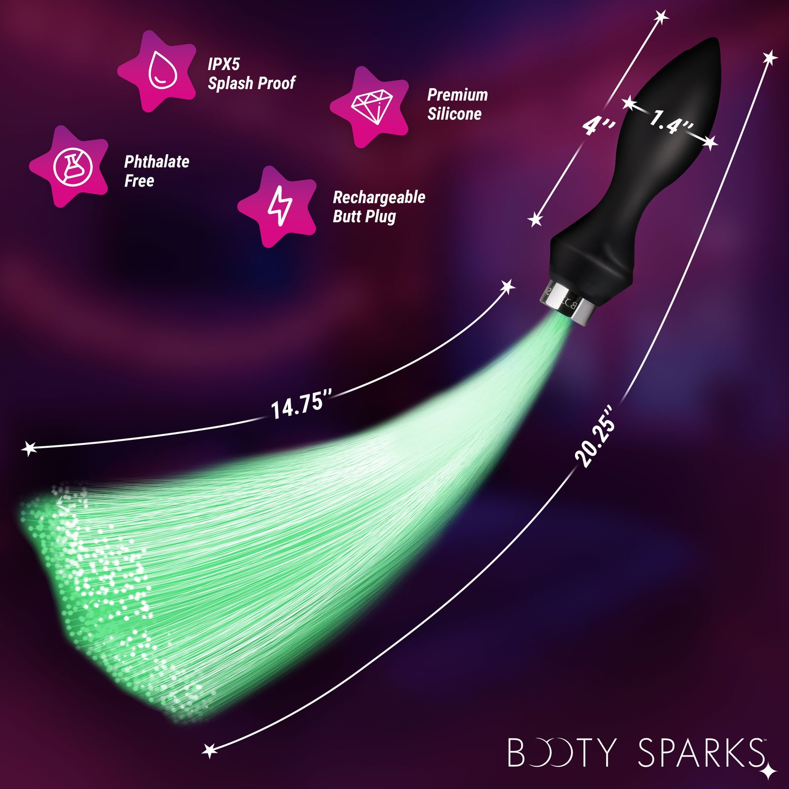 Vibrating Silicone Optical Fiber Butt Plug - Image 4