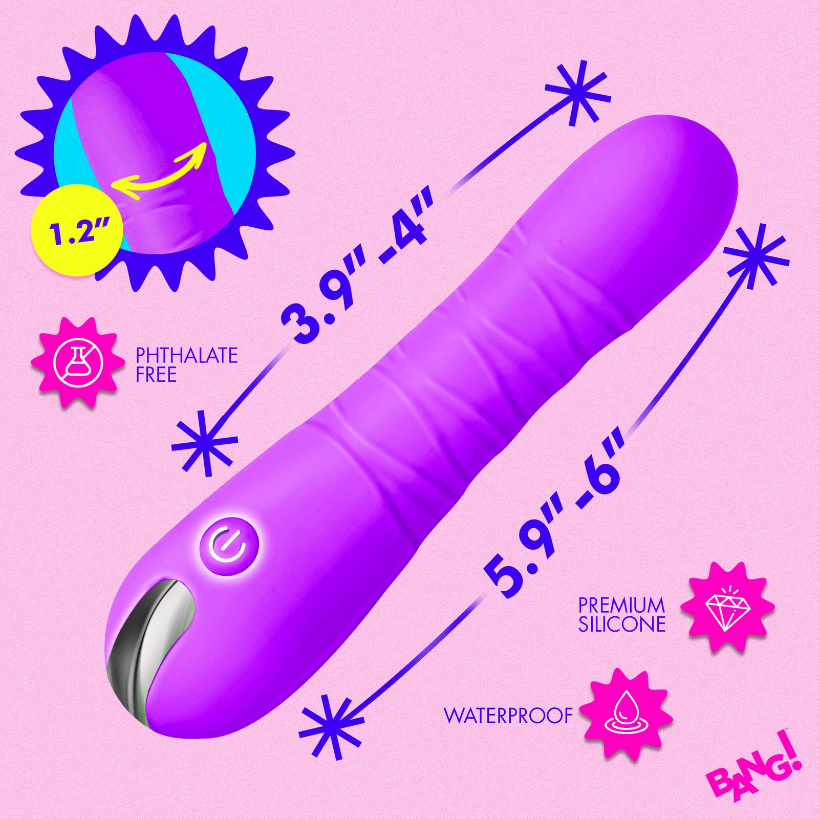 New Thrusting Silicone Dildo - Purple - Image 3