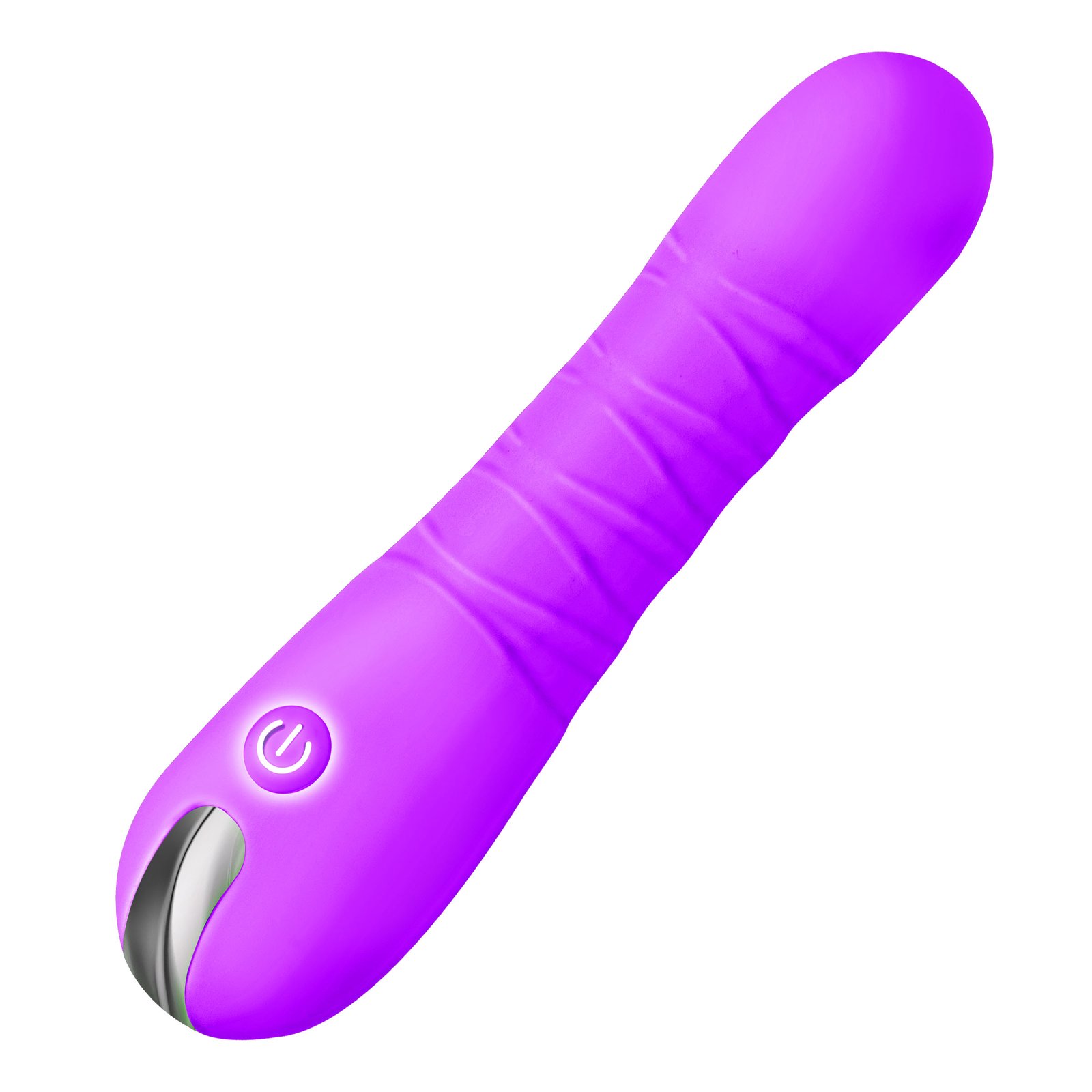 New Thrusting Silicone Dildo - Purple - Image 4