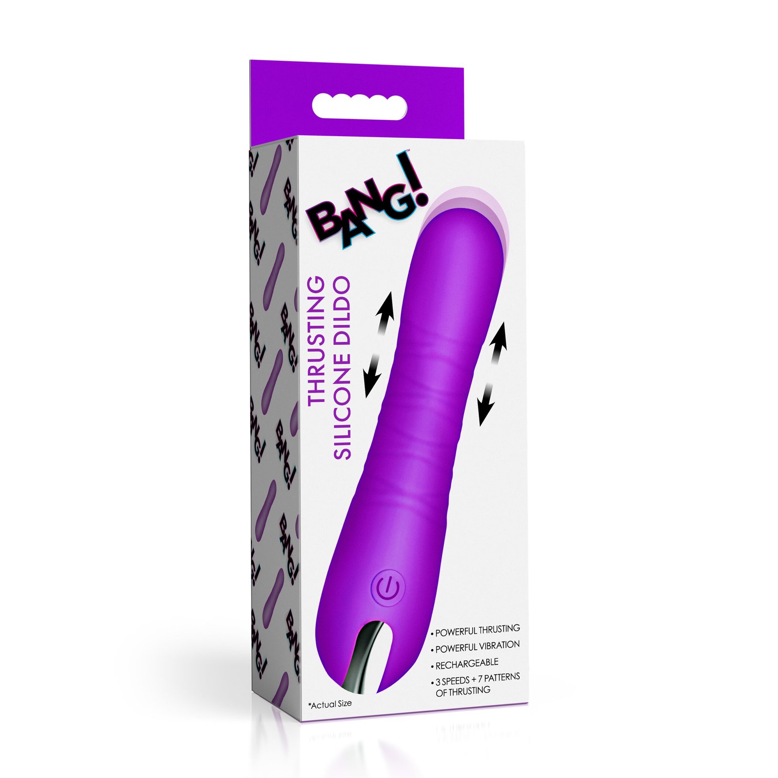 New Thrusting Silicone Dildo - Purple - Image 5