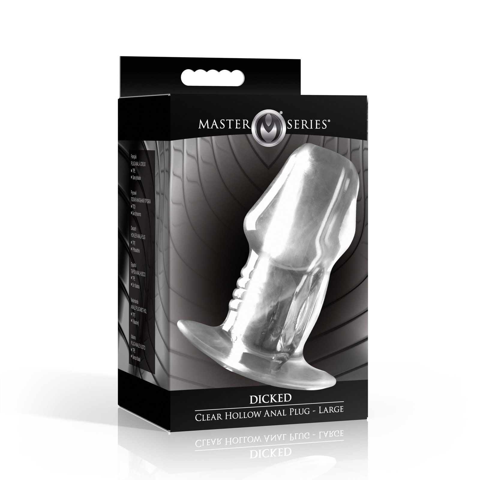 Dicked Clear Hollow Anal Plug - Large - Image 8