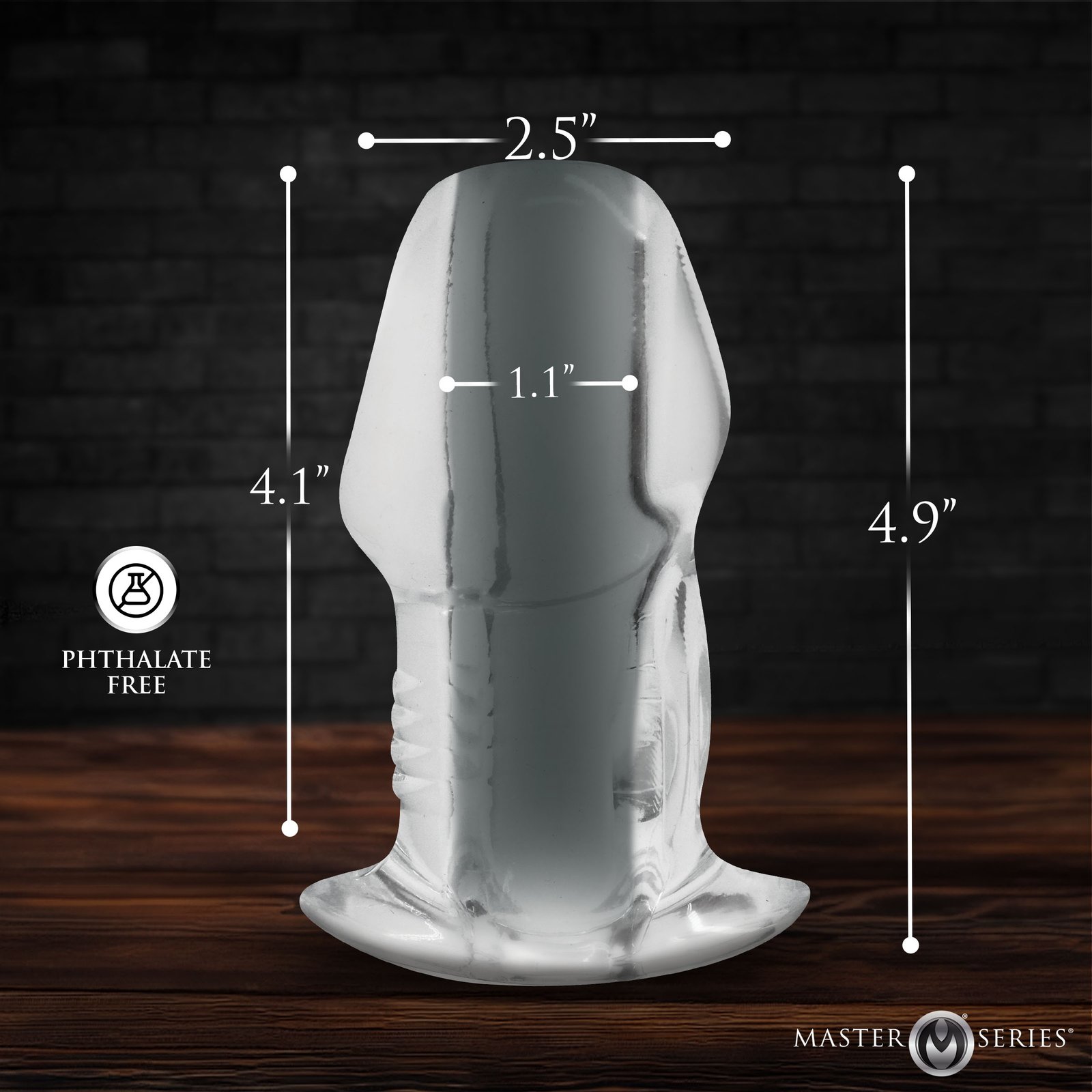 Dicked Clear Hollow Anal Plug - Large - Image 5