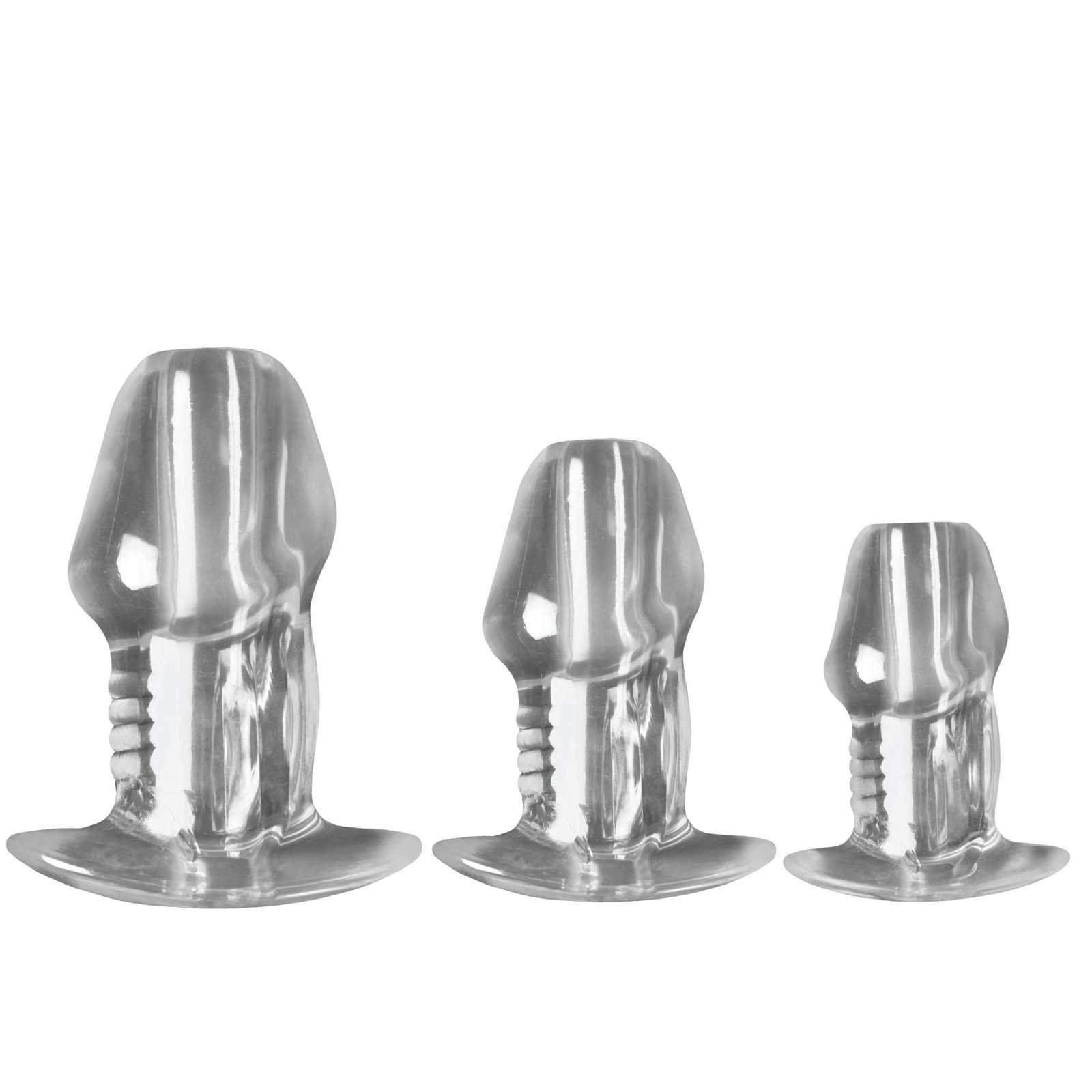 Dicked Clear Hollow Anal Plug 3pc Set - Image 7