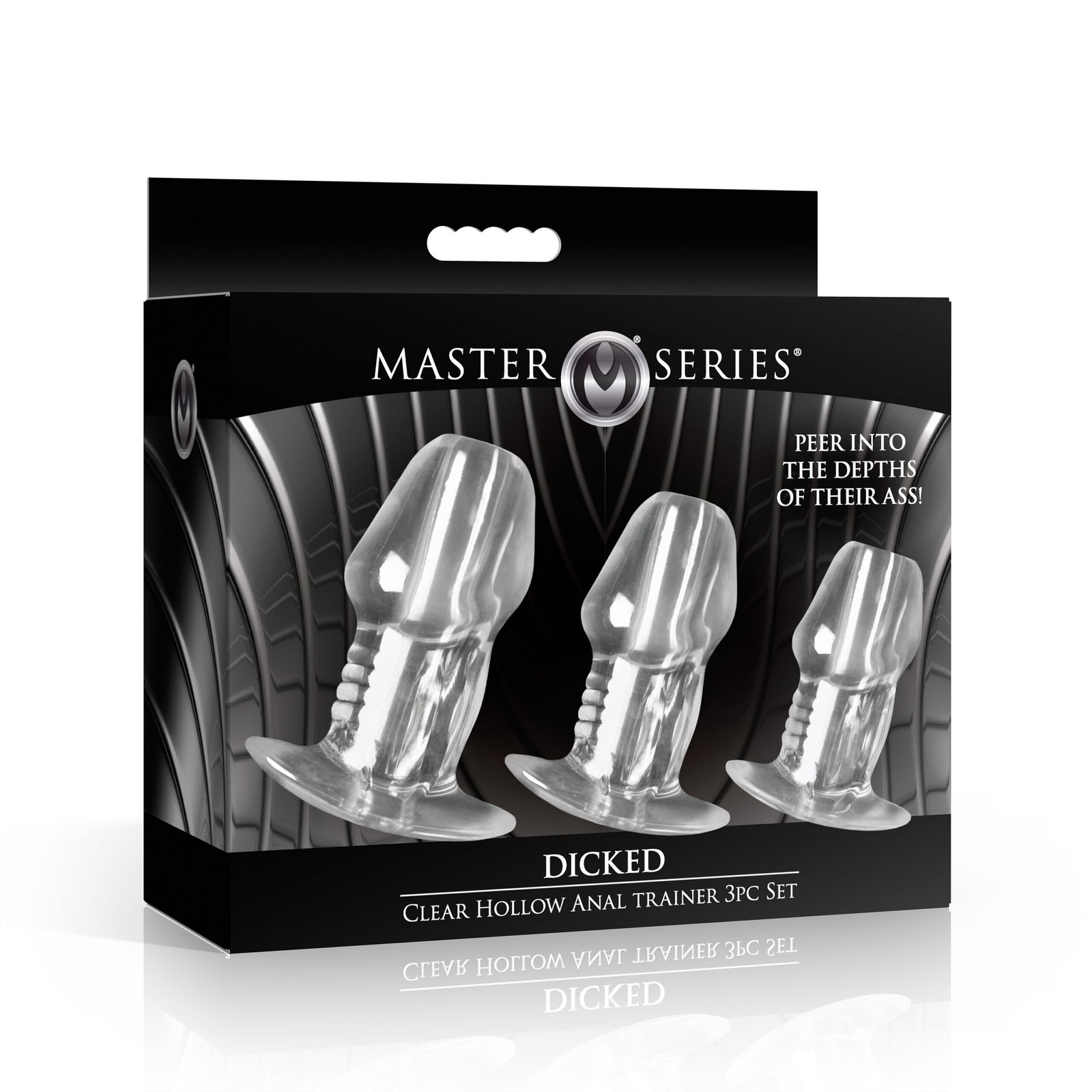 Dicked Clear Hollow Anal Plug 3pc Set - Image 8