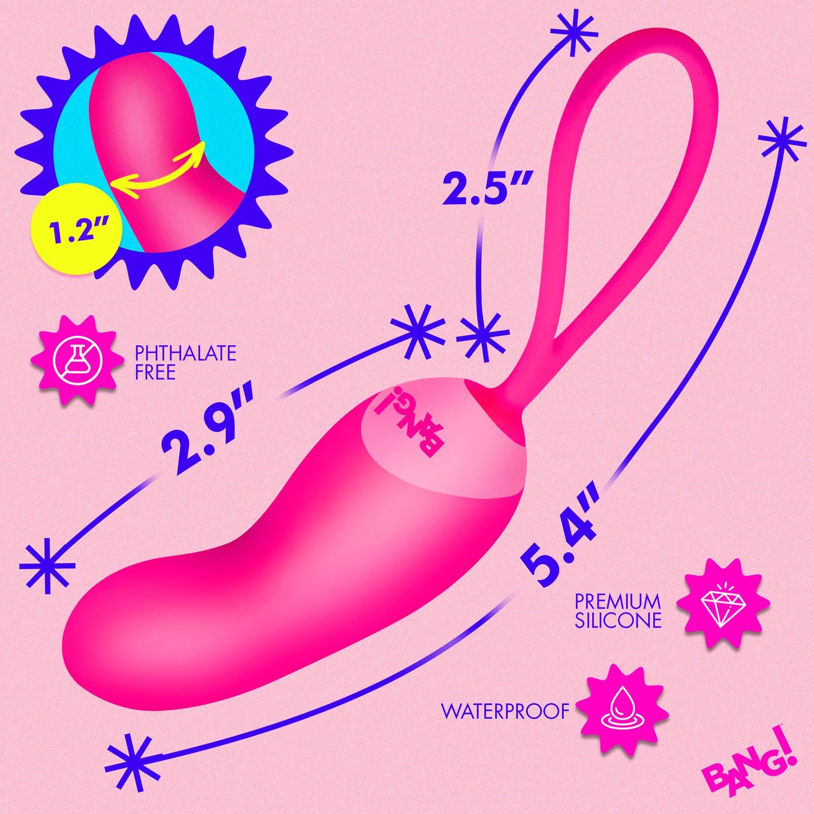 Silicone Mini Vibe w/ Remote - Pink - Image 3
