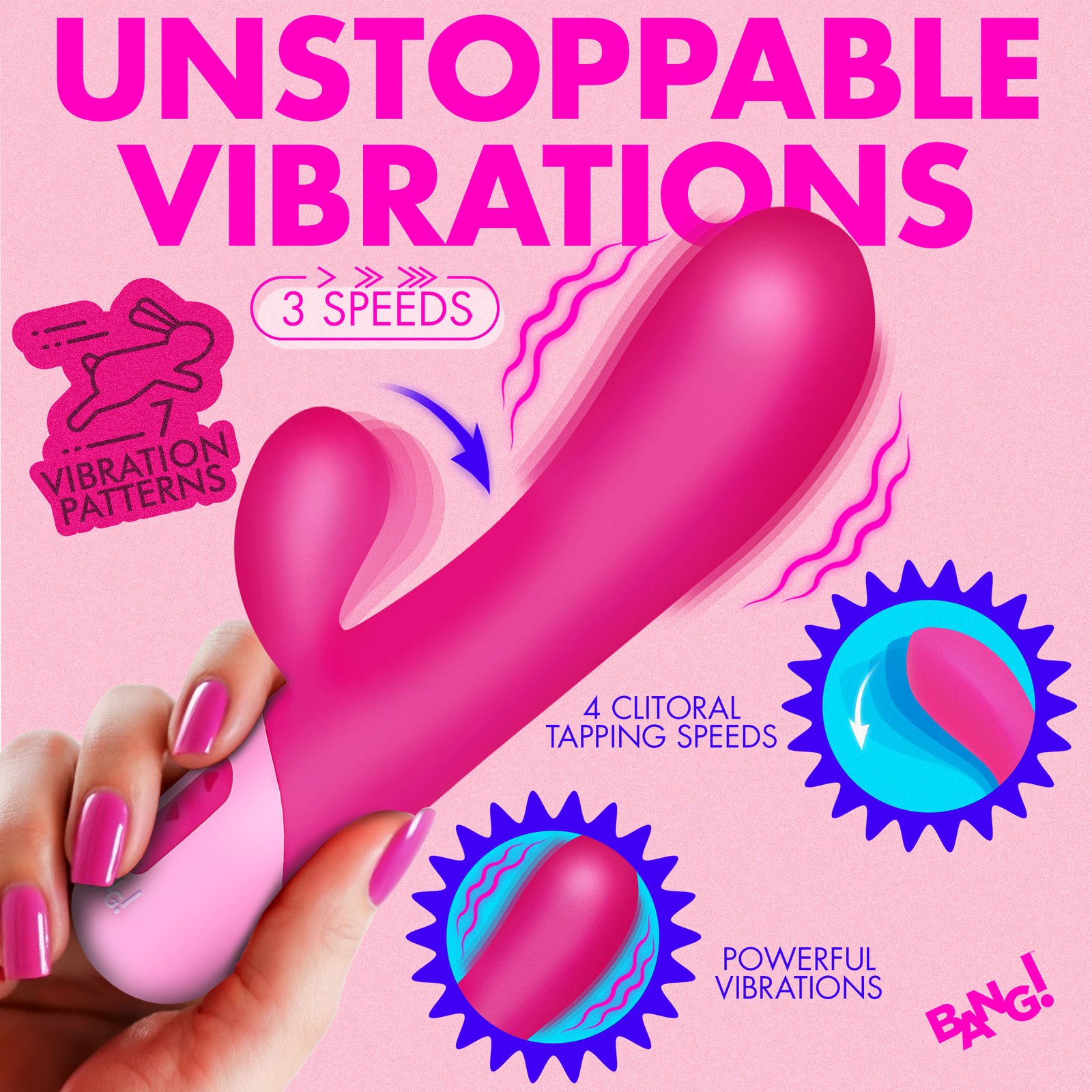 Clit Tapping Vibrating Rabbit - Pink - Image 2