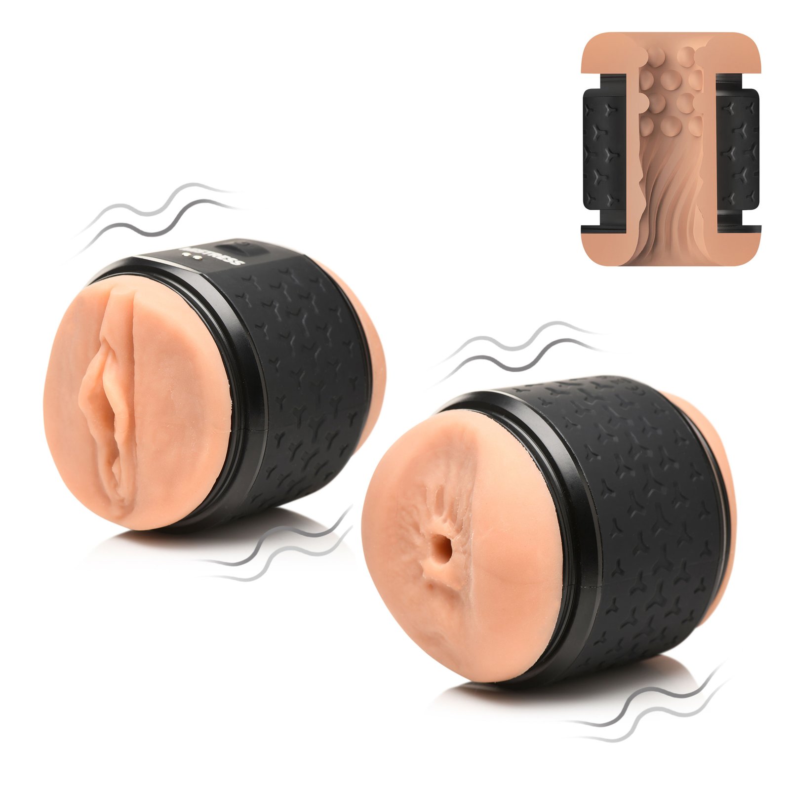 Vibrating Double Shot Mouth and Pussy Stroker - Image 6