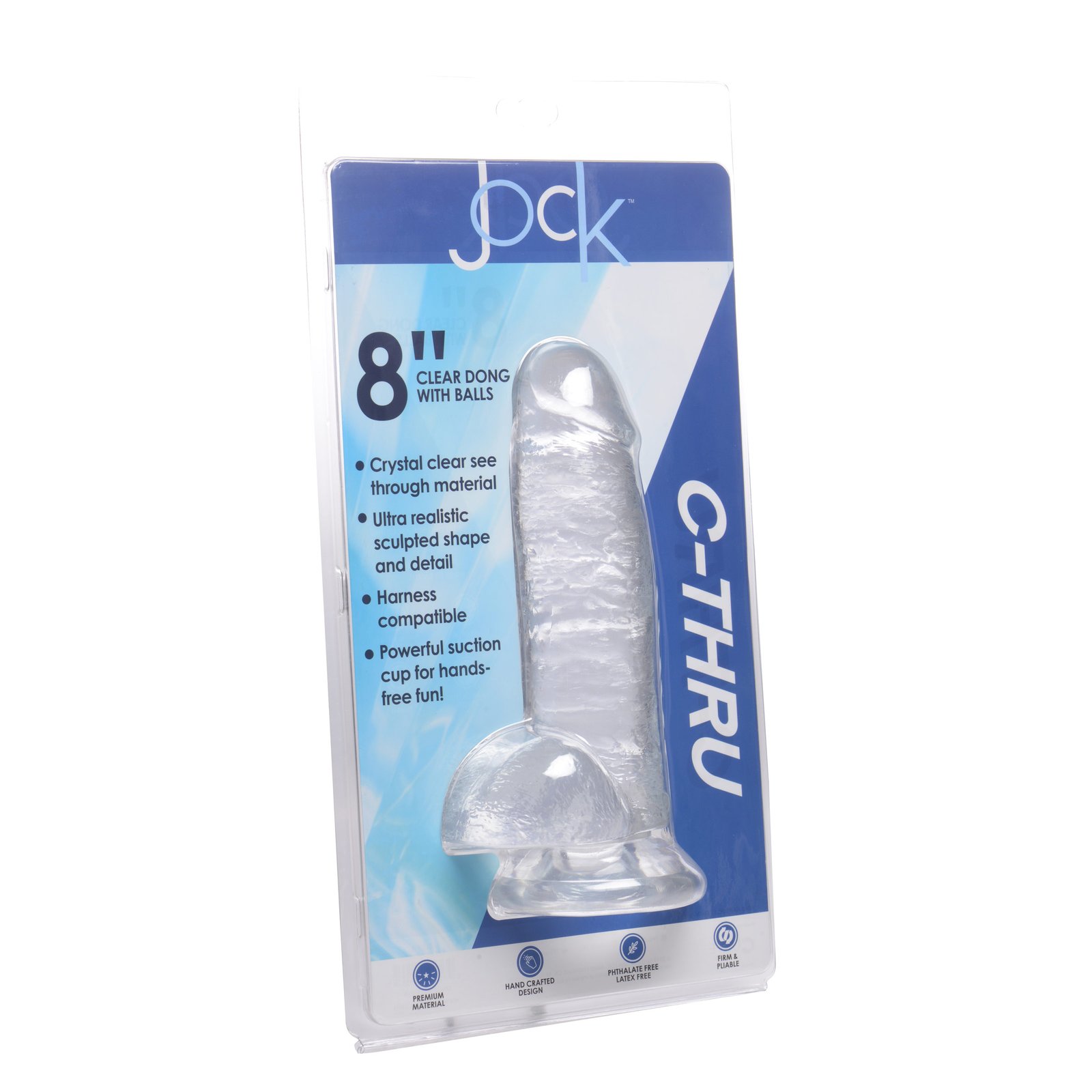 Jock C-Thru Dildo with Balls - 8 Inch - Image 6