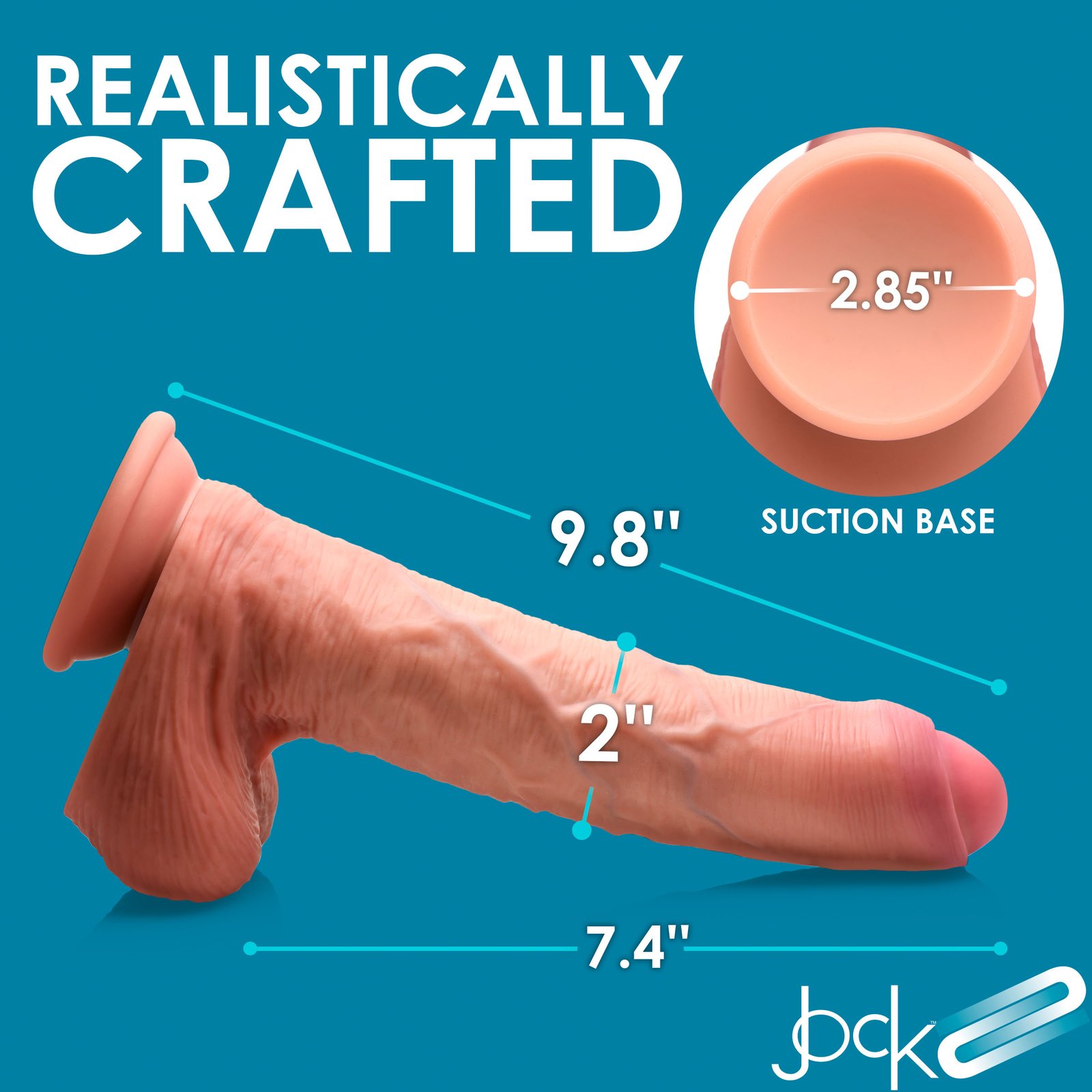 9.8 Inch Dual Density Uncut Dildo with Balls - Image 4