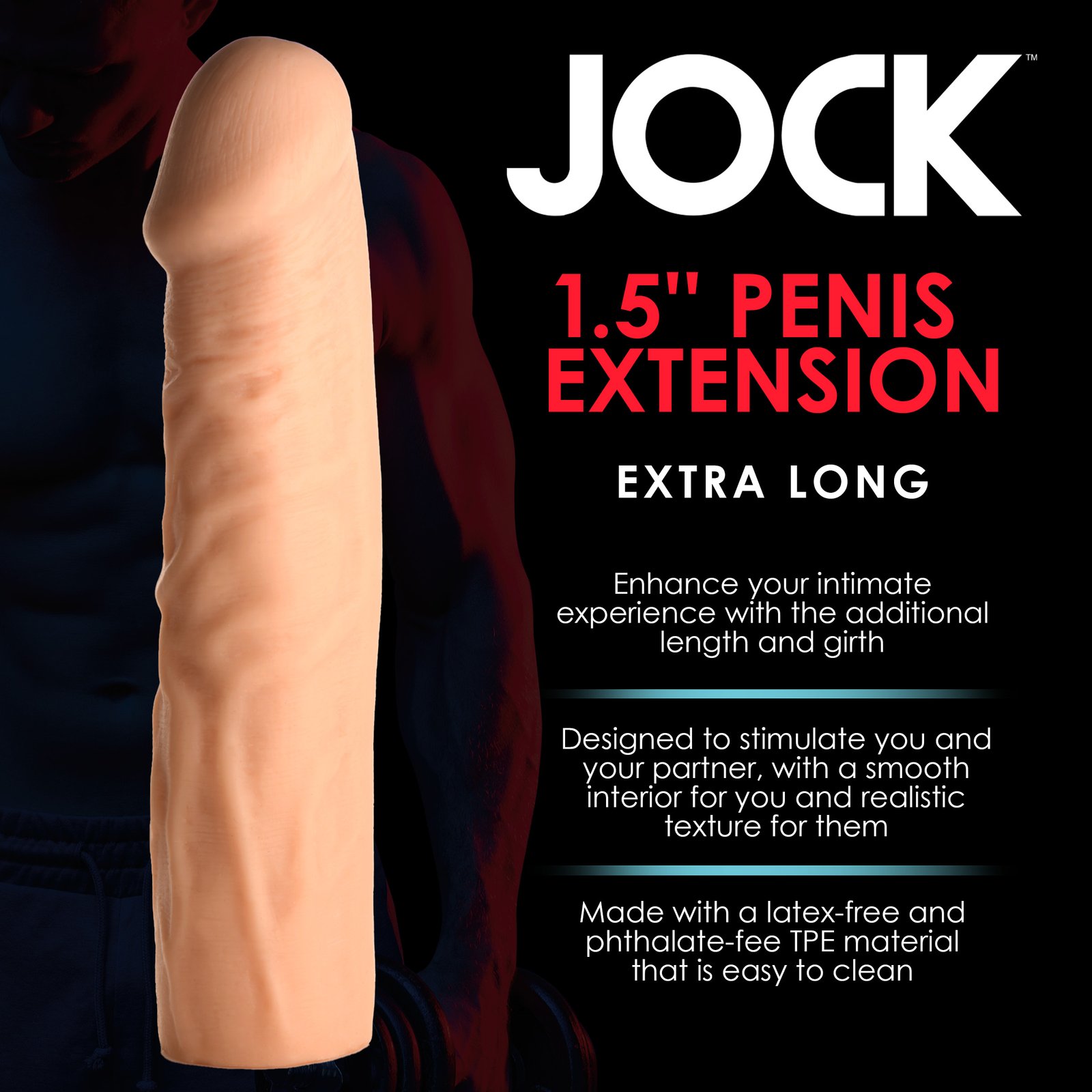 Extra Long 1.5 Inch Penis Extension - Light - Image 2