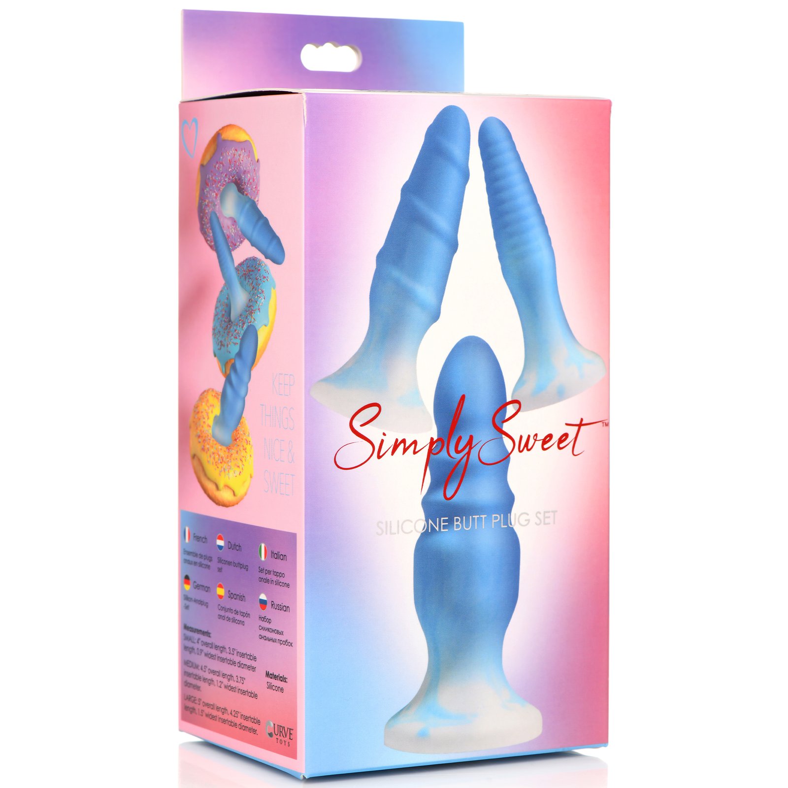 3 Piece Silicone Butt Plug Set - Blue - Image 12