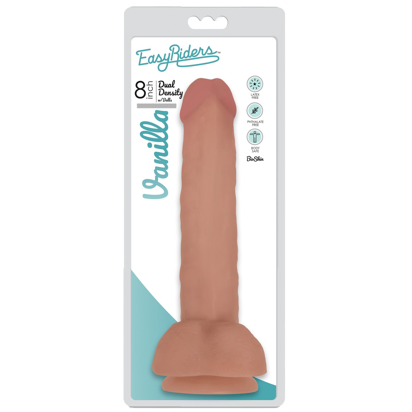 Easy Riders 8 Inch Dual Density Dildo With Balls - Flesh - Image 2