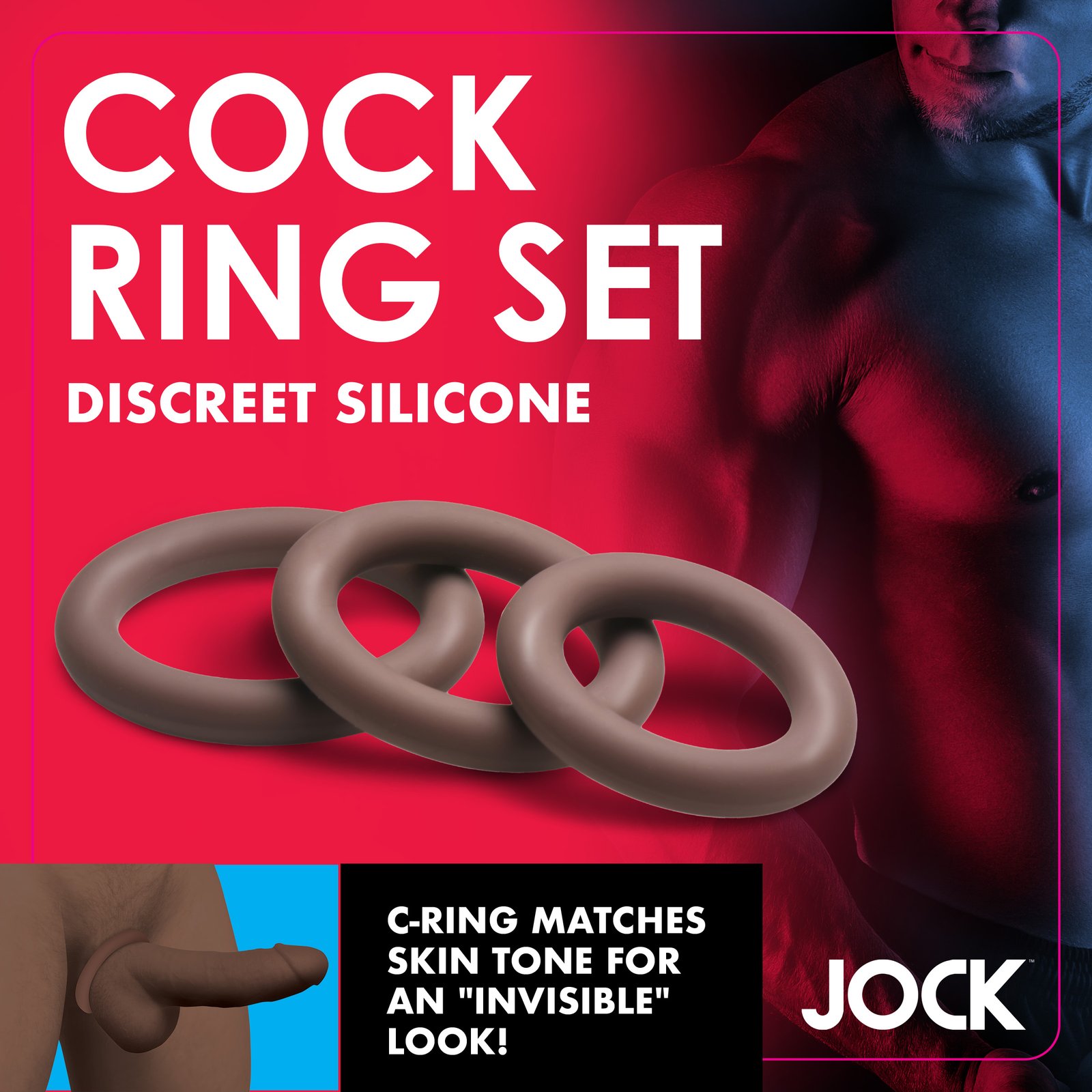 Discreet Silicone Cock Ring Set - Dark - Image 3