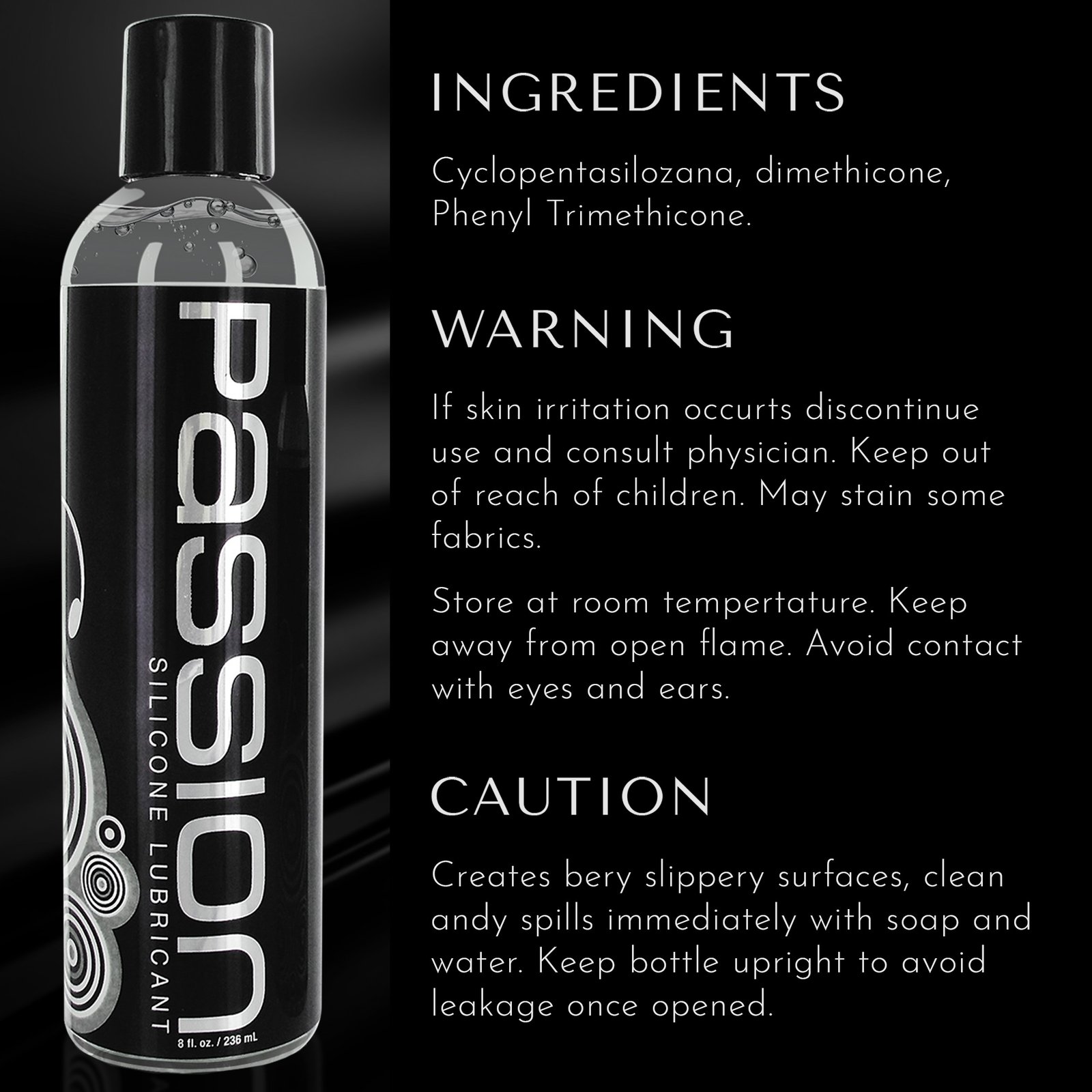 Passion Premium Silicone Lubricant - 8 oz - Image 8