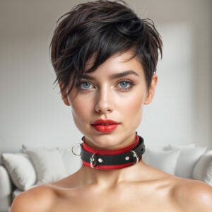 Strict Leather Deluxe Red and Black Locking Collar