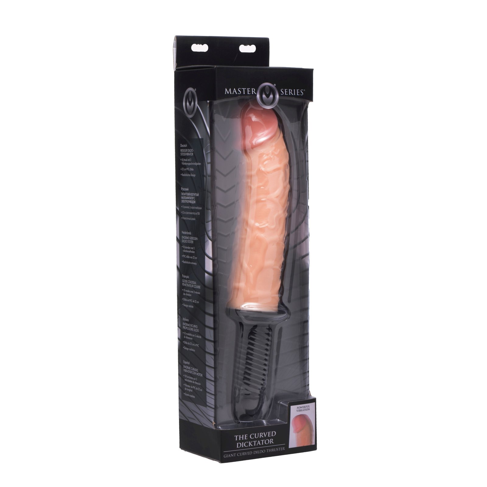 The Curved Dicktator 13 Mode Vibrating Giant Dildo Thruster - Flesh - Image 7