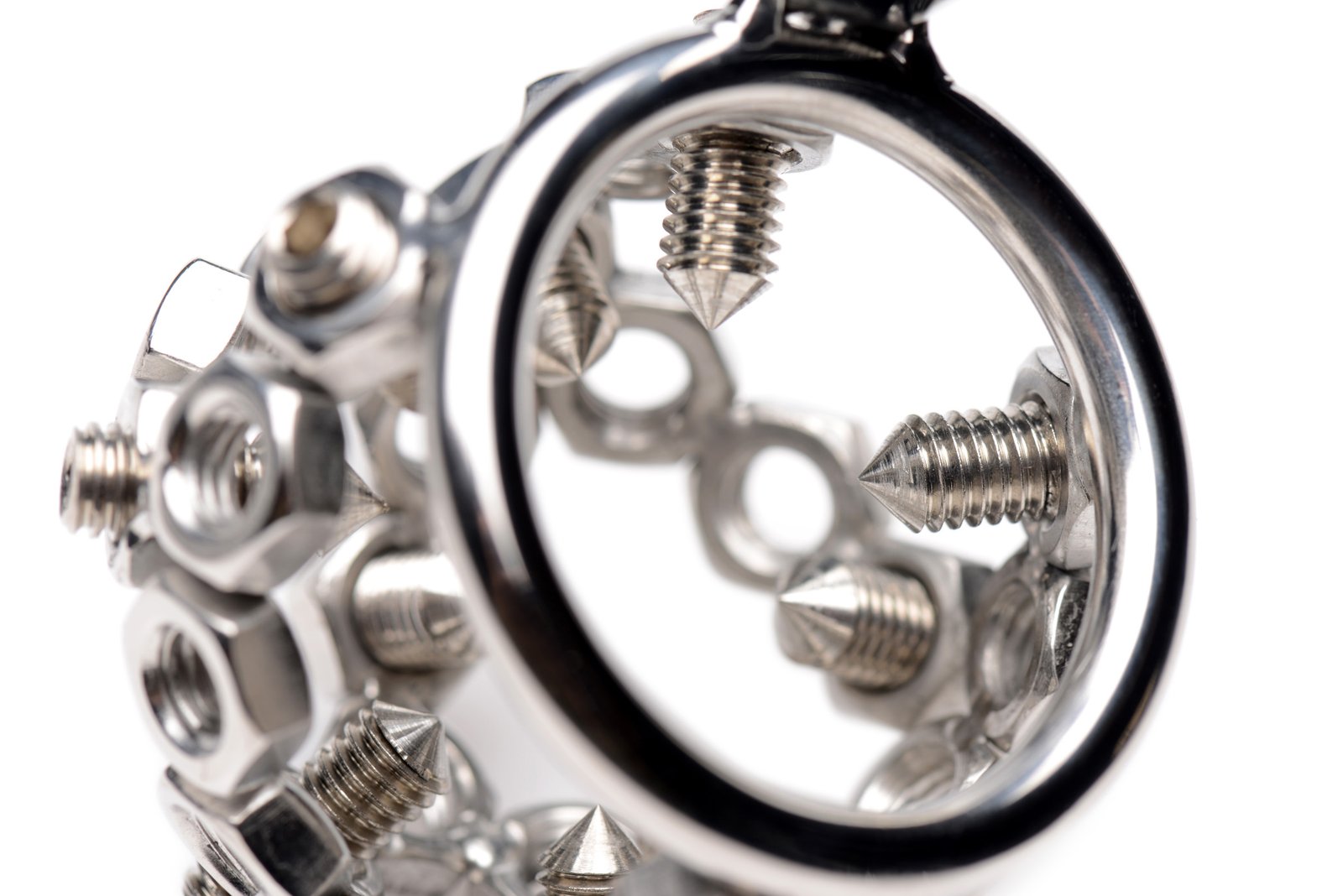 Bolted Chastity Cage with Spikes - Image 2