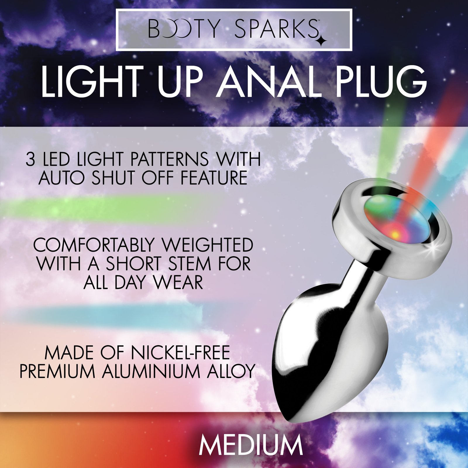 Light Up Anal Plug - Medium - Image 2