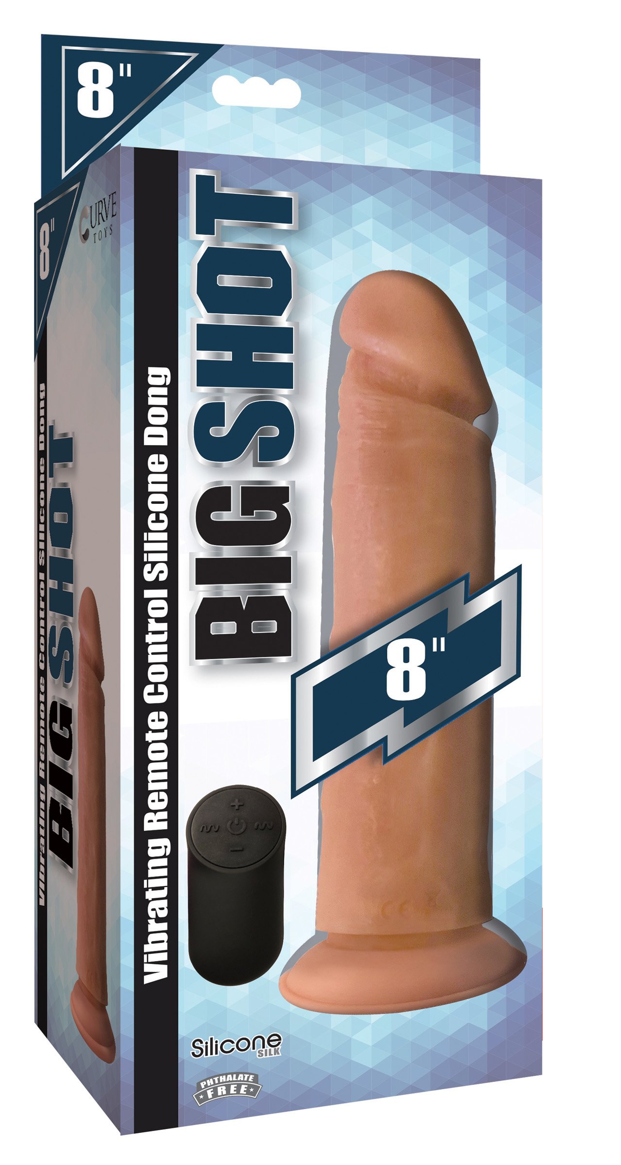 Big Shot Vibrating Remote Control Silicone Dildo - 8 Inch - Image 4
