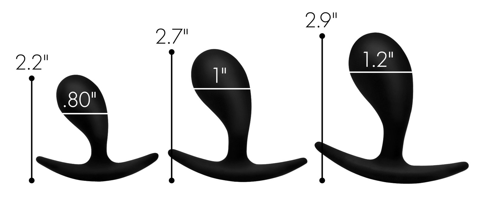 Dark Droplets 3 Piece Curved Silicone Anal Trainer Set - Image 3