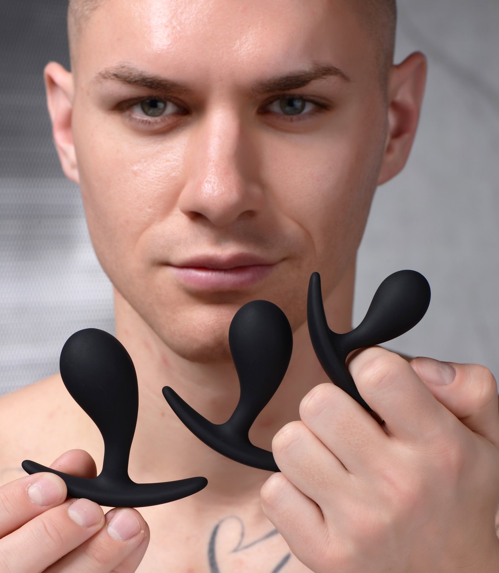 Dark Droplets 3 Piece Curved Silicone Anal Trainer Set - Image 2