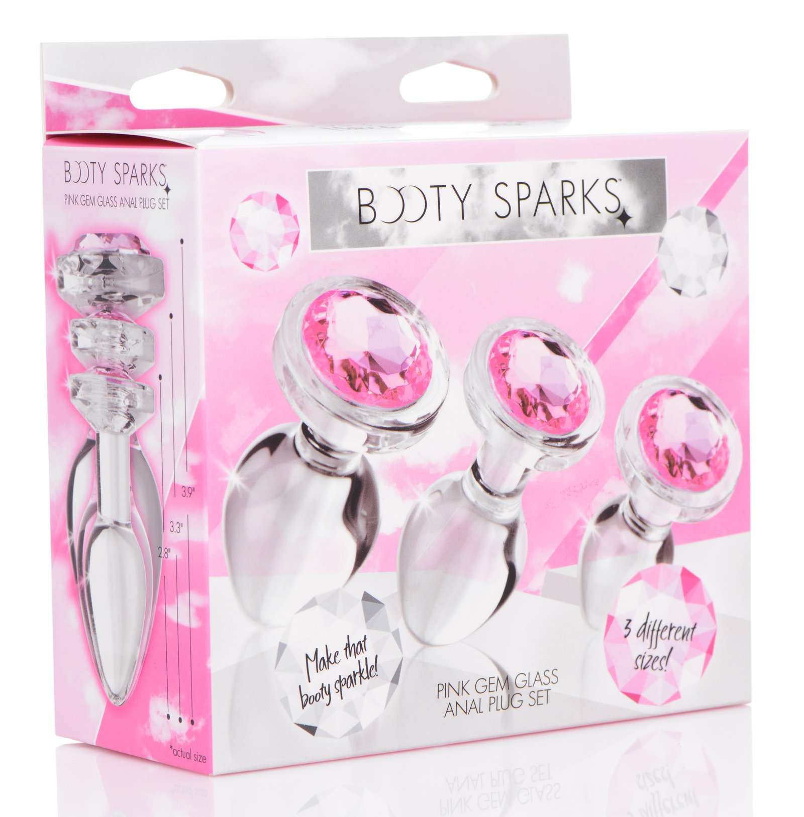 Pink Gem Glass Anal Plug Set - Image 4